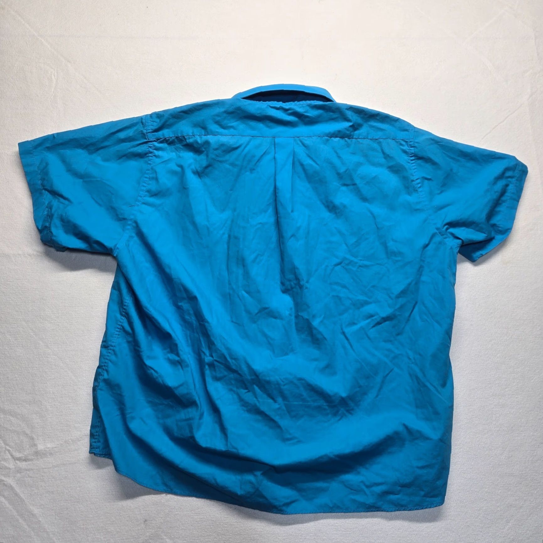 Vintage Bill Robinson Dress Shirt Solid Blue Button-Down 3X Big & Tall Adult Mens Shirt Size 48R - 7 Thumbnail