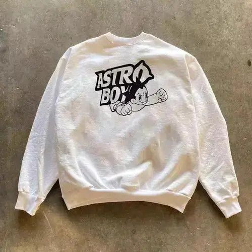 Other White casual retro cartoon Astro Boy print sweatshirt y2k Size US L / EU 52-54 / 3 - 2 Thumbnail
