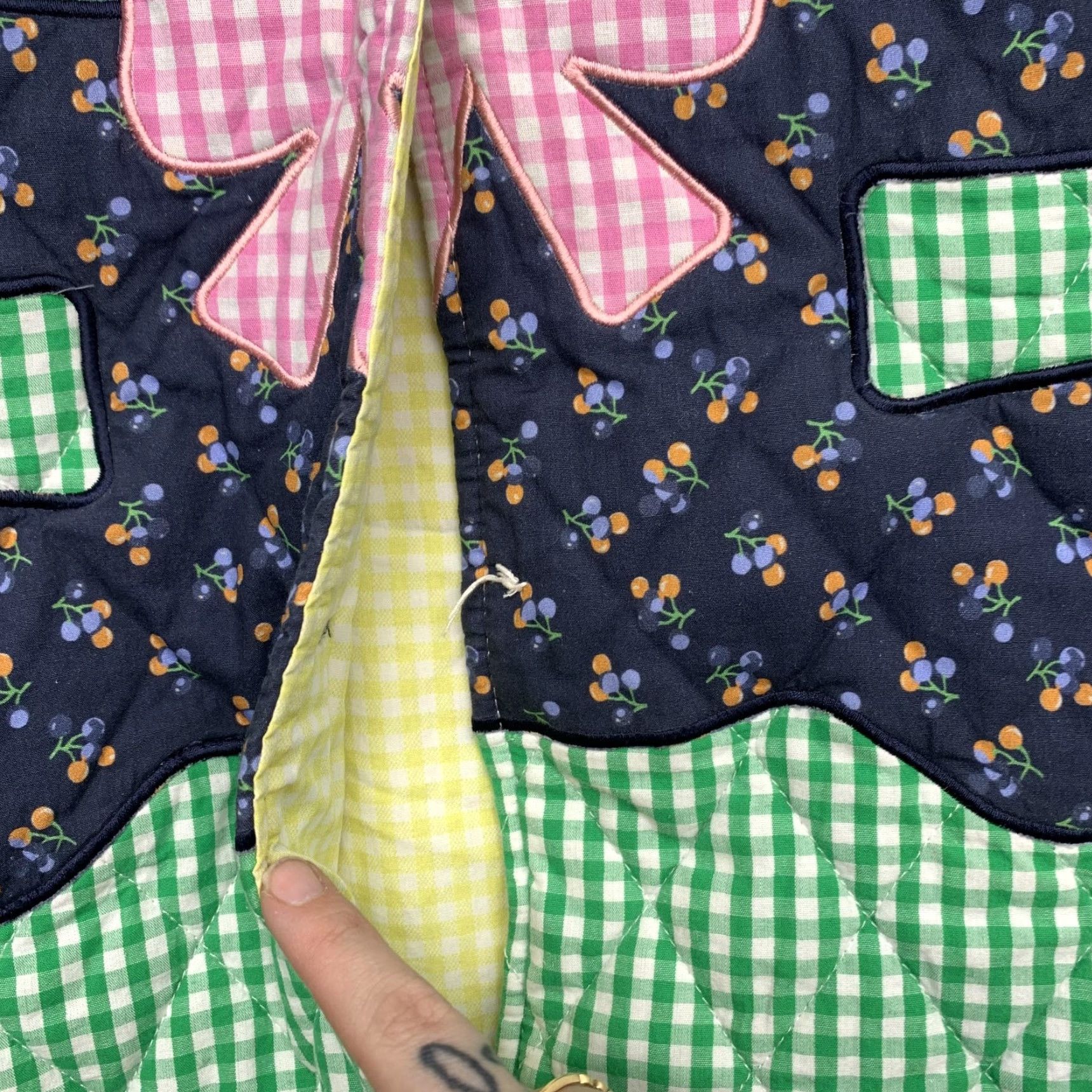 Teddy Fresh Teddy Fresh Jacket Womens XL Multicolor Quilted Teddy Bear Patchwork Gingham Size XL / US 12-14 / IT 48-50 - 4 Thumbnail