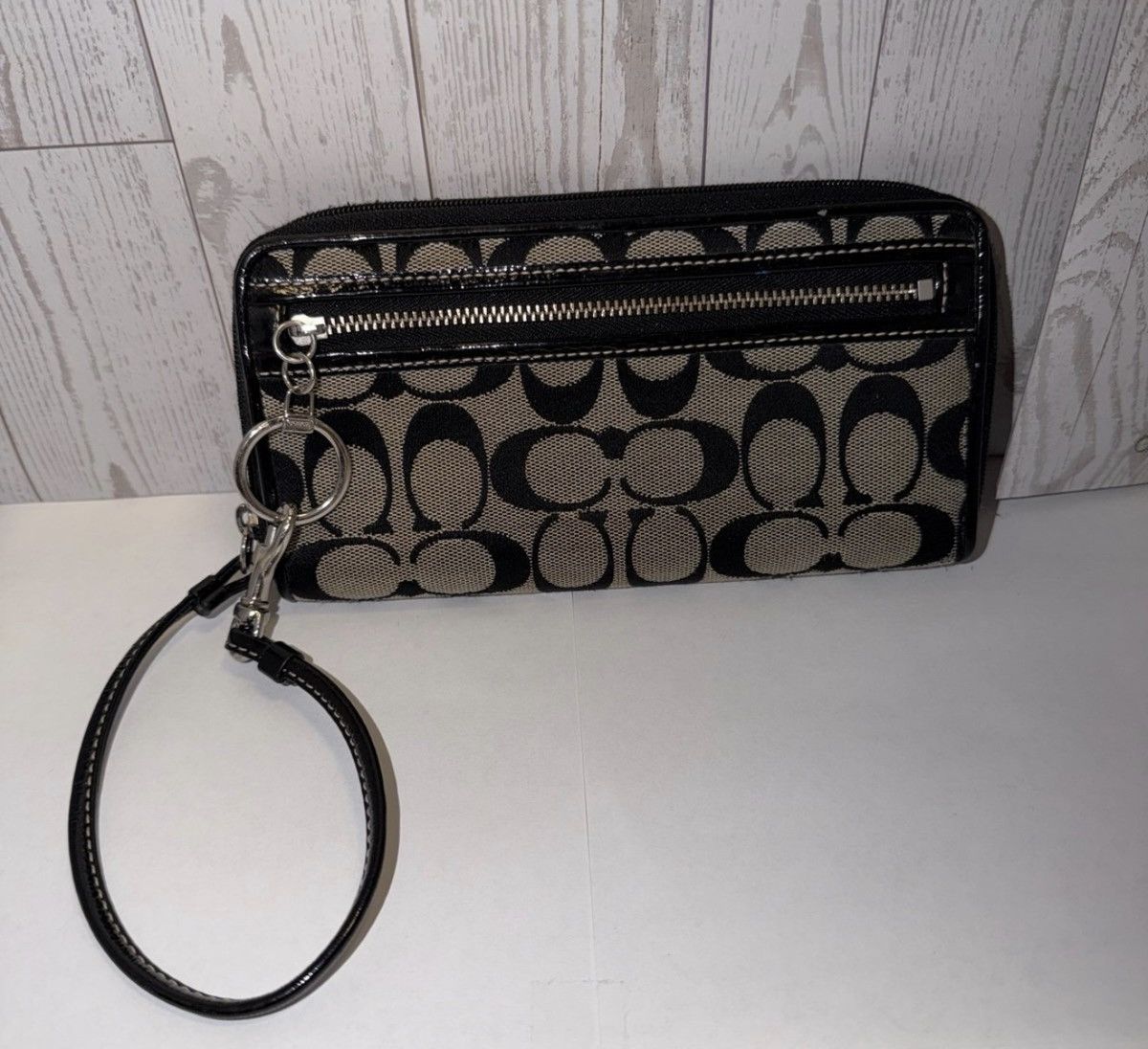 Coach Coach Signature Black Wristlet Wallet – Coated Canvas Size ONE SIZE - 5 Thumbnail