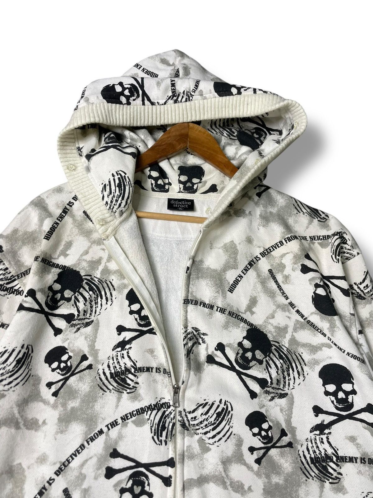 Japanese Brand Defective Struct Brand Skull Fullprint Hoodies (63) Size US M / EU 48-50 / 2 - 7 Thumbnail
