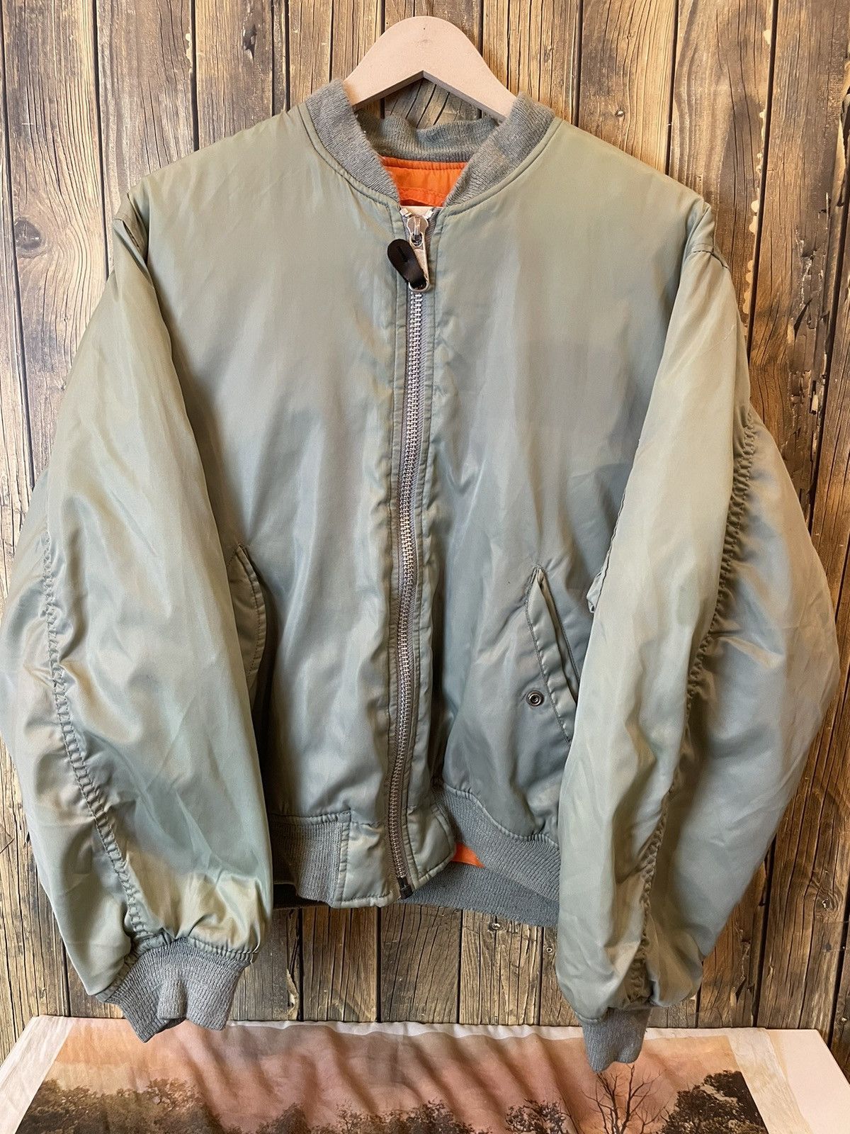 Vintage Flyer man Bomber Jacket RARE REVERSED Size US L / EU 52-54 / 3 - 1 Thumbnail
