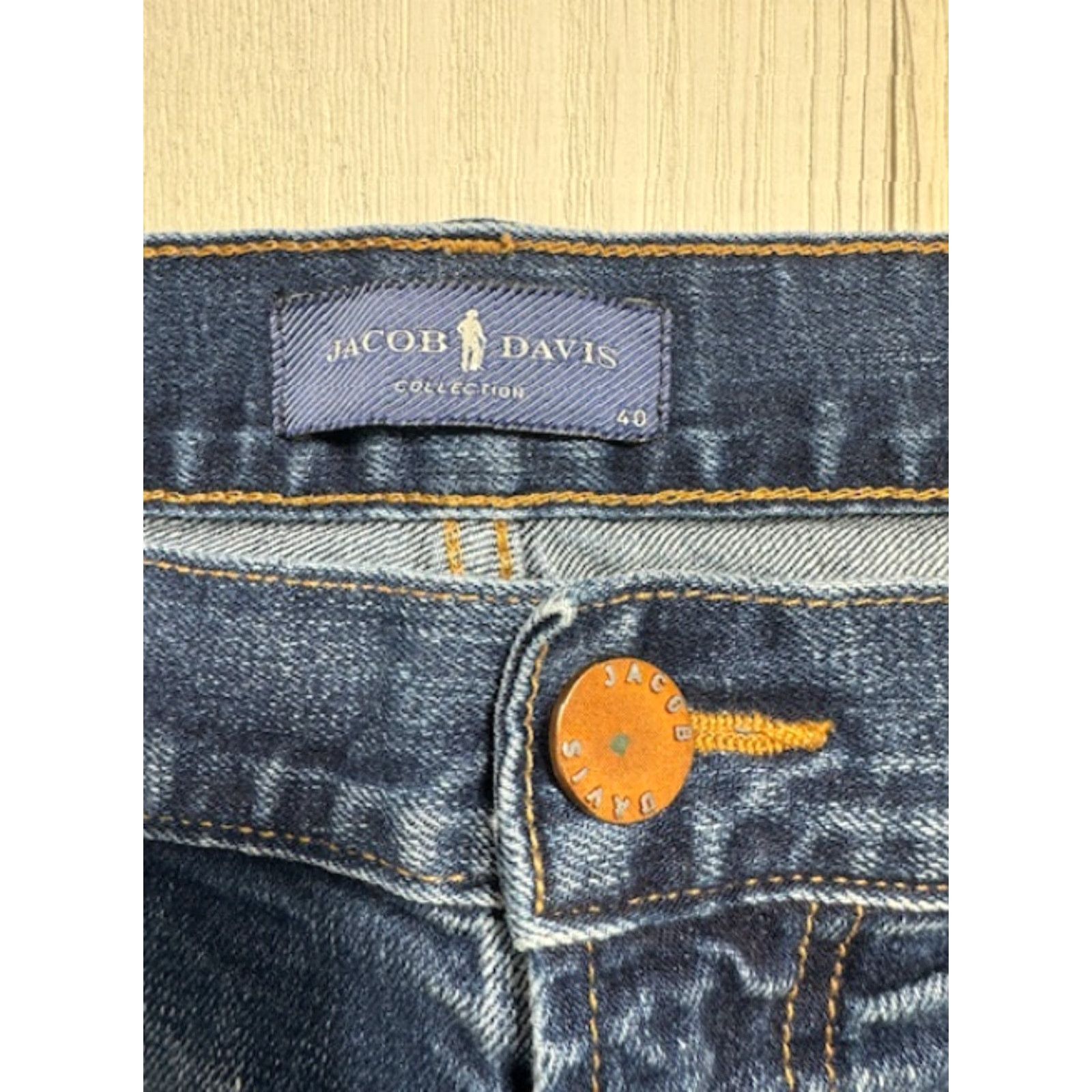 Vintage Davis Jacob Davis Denim Jeans Jeans 40x34 Medium Blue Regular Straight 5-Pocket Zip Mens Big & Tall Size US 40 / EU 56 - 3 Thumbnail