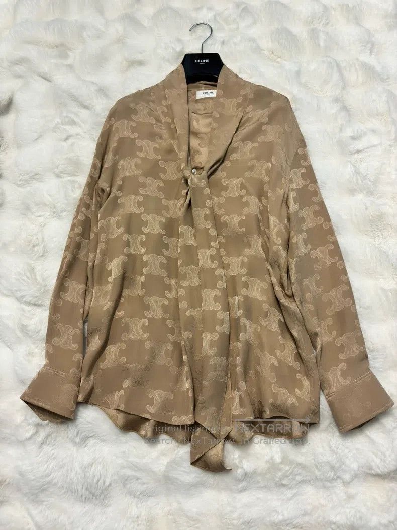 Celine CELINE All-over Printed Silk Scarf Shirt Size XL / US 12-14 / IT 48-50 - 1 Thumbnail