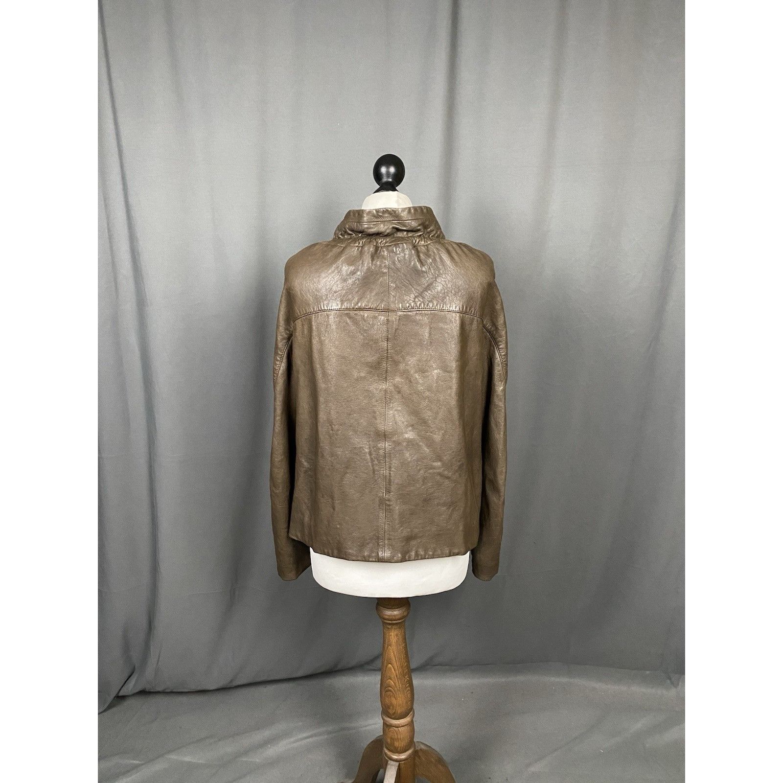 Marni MINT! Marni Women's Brown High Neck Leather Jacket Size 38 Size XS / US 0-2 / IT 36-38 - 13 Thumbnail