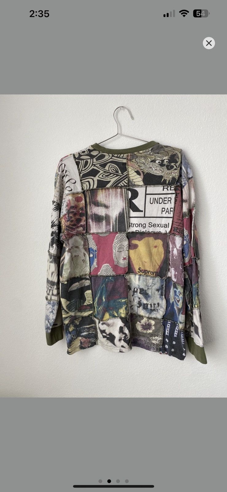 Supreme SUPREME 2021 Mosaic Patchwork LONG SLEEVE LARGE SHIRT GREEN Size US L / EU 52-54 / 3 - 2 Thumbnail