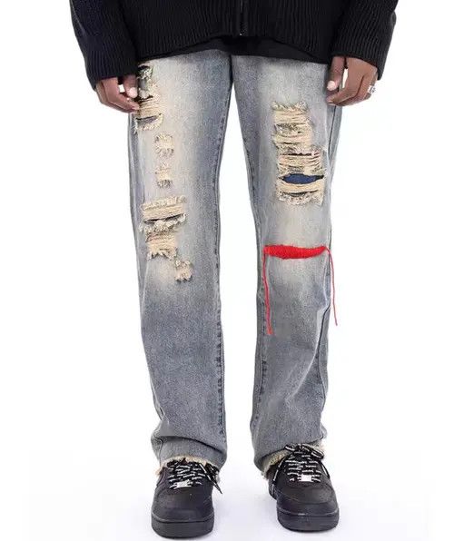 VIBE High Street Hip Hop Heavy Wash Ripped Jeans Size US 32 / EU 48 - 1 Thumbnail