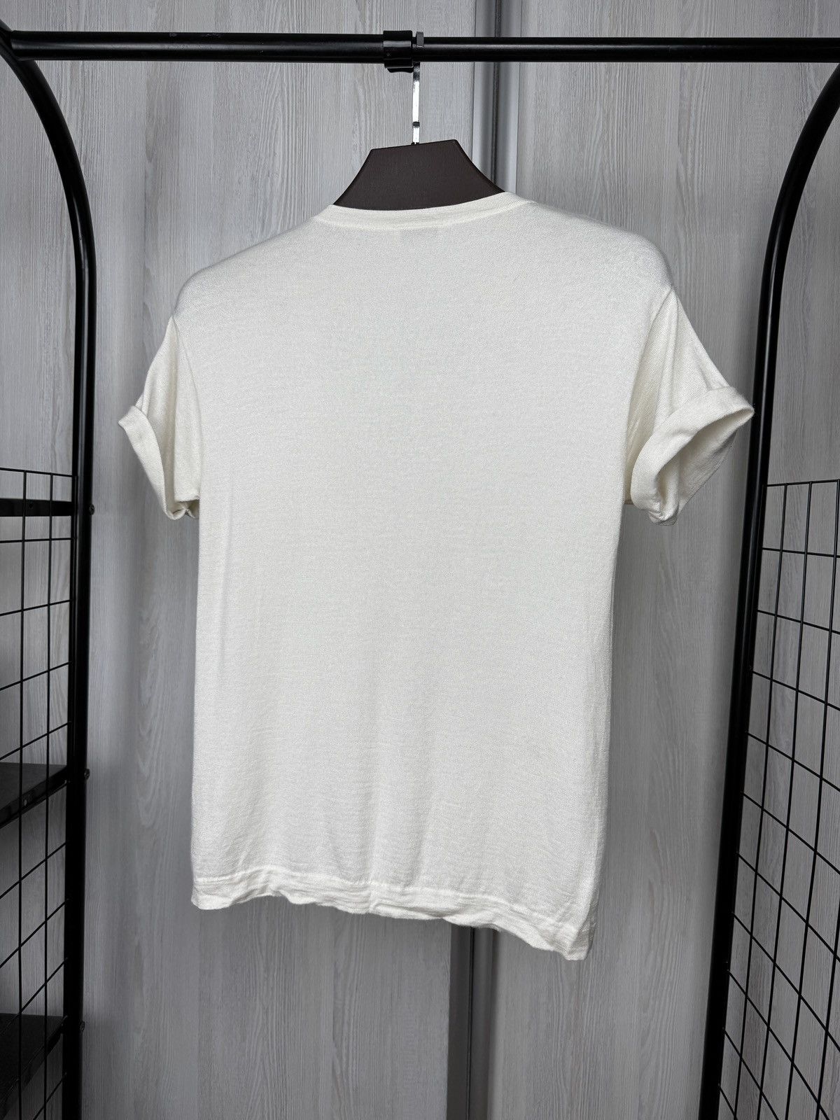 Brunello Cucinelli Brunello Cucinelli cashmere silk white rhinestones tee shirt Size S / US 4 / IT 40 - 7 Thumbnail