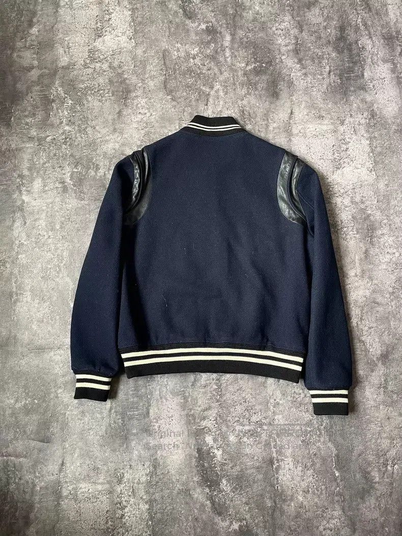 Saint Laurent Paris Saint Laurent Paris Navy Blue Wool and Leather Baseball Ja Size US M / EU 48-50 / 2 - 6 Thumbnail