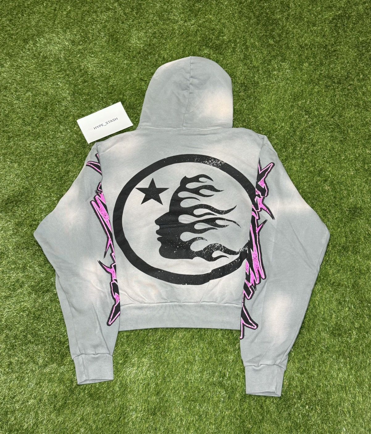 HELLSTAR Hellstar Grey Pink Future Flame Hoodie | Grailed