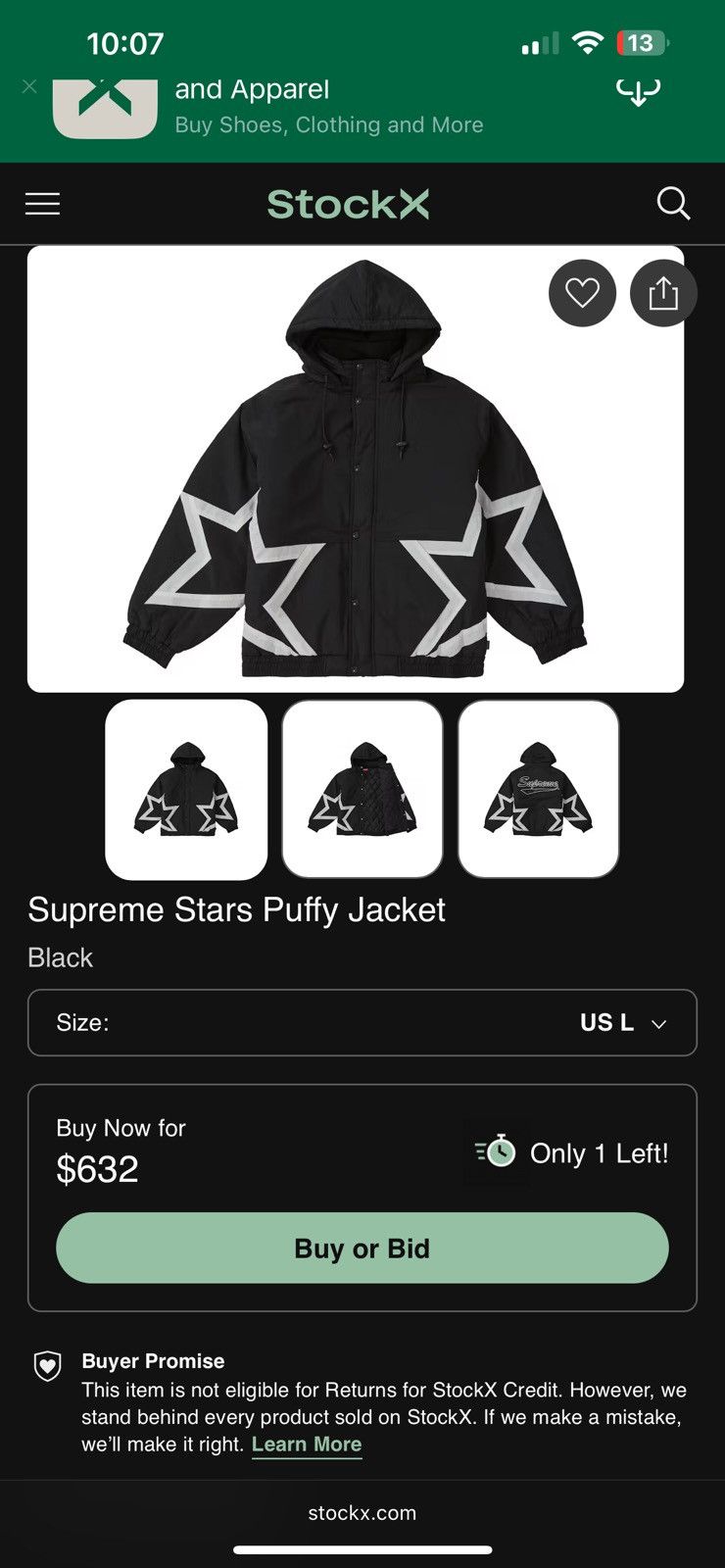 Supreme Supreme Stars Puffy Jacket Size US L / EU 52-54 / 3 - 4 Thumbnail