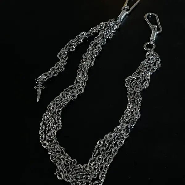 Jewelry Silver Multi-Strand Chain Wallet Chain with Clips Size ONE SIZE - 3 Thumbnail