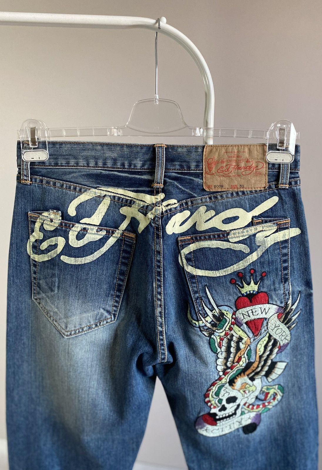 Ed Hardy by Christian Audigier Denim Jeans Big Logo Pants
