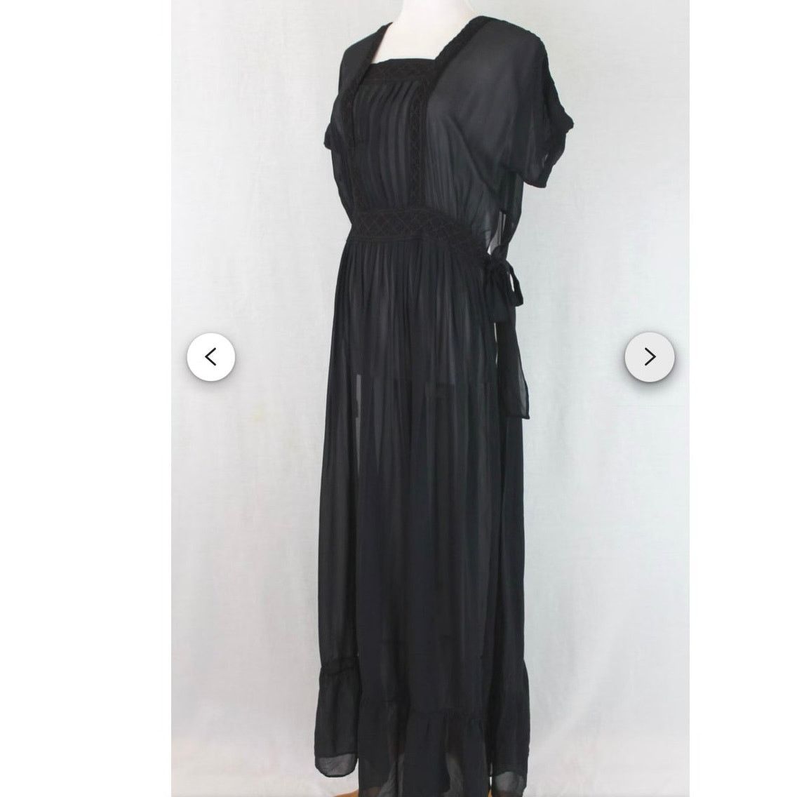 Levi's Made & Crafted Vintage 100% Silk Black Overlay Dress