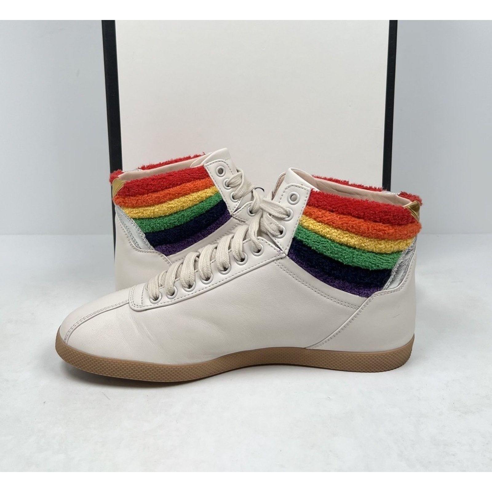Gucci Size 7G/7.5US - Gucci Rainbow Collar Leather High-Top Size US 7.5 / EU 40-41 - 6 Thumbnail