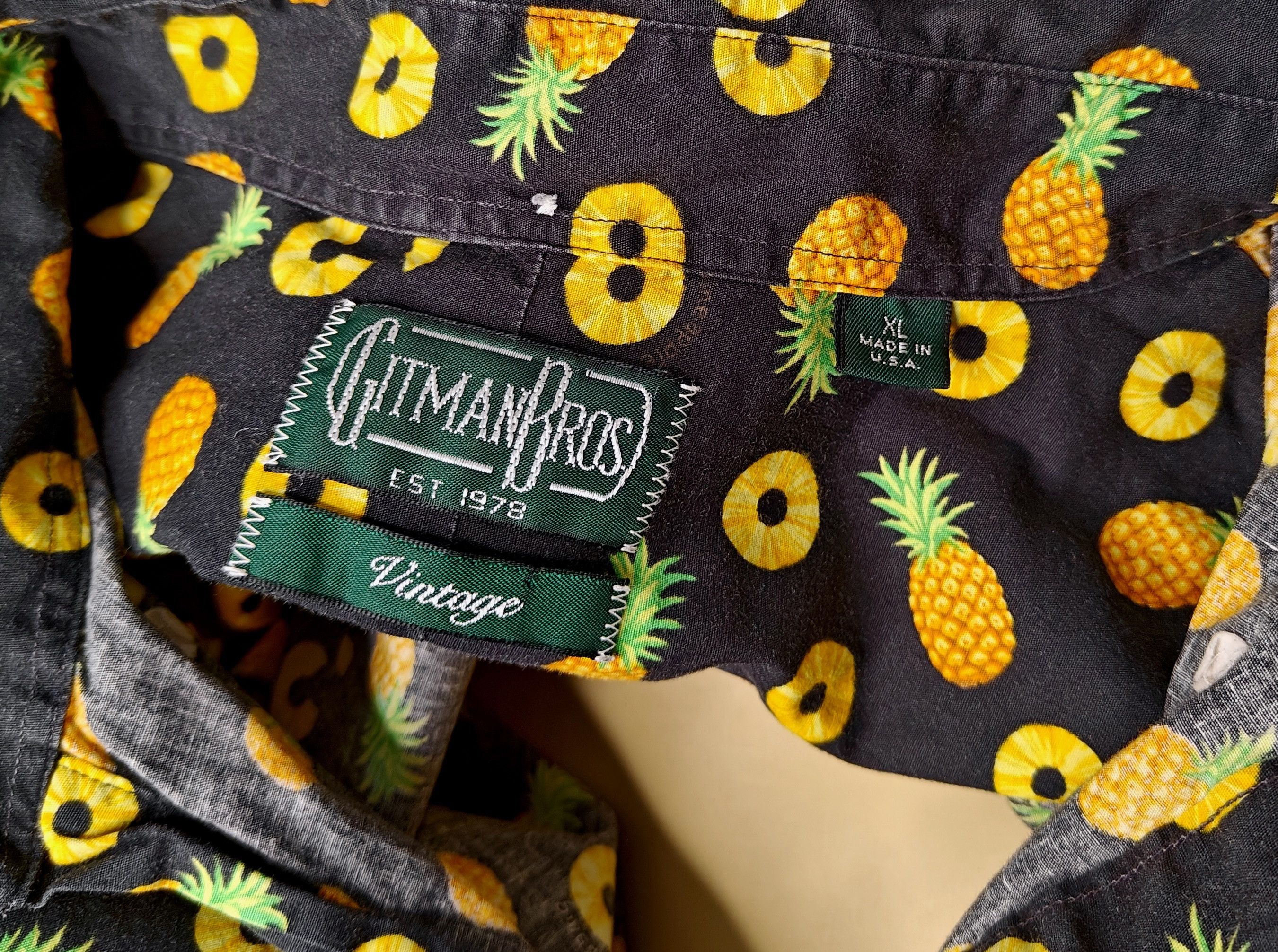 Gitman Bros. Vintage Gitman Bros Vintage pineapple pullover s/s Hawaiian shirt Size US XL / EU 56 / 4 - 5 Thumbnail