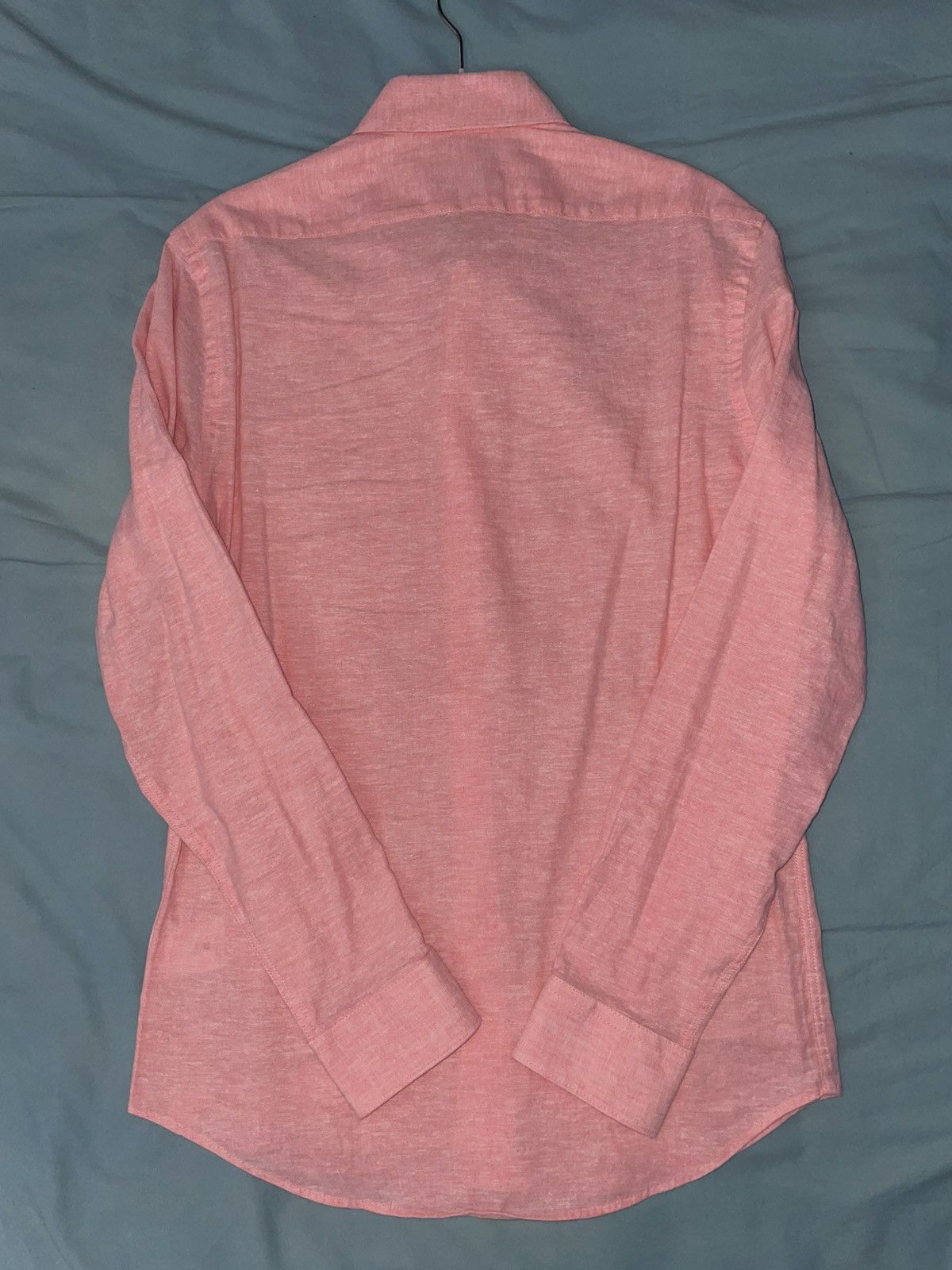Express Express Slim Fit Linen-Cotton Button-Up Shirt - XS, Pink Size US XS / EU 42 / 0 - 2 Thumbnail