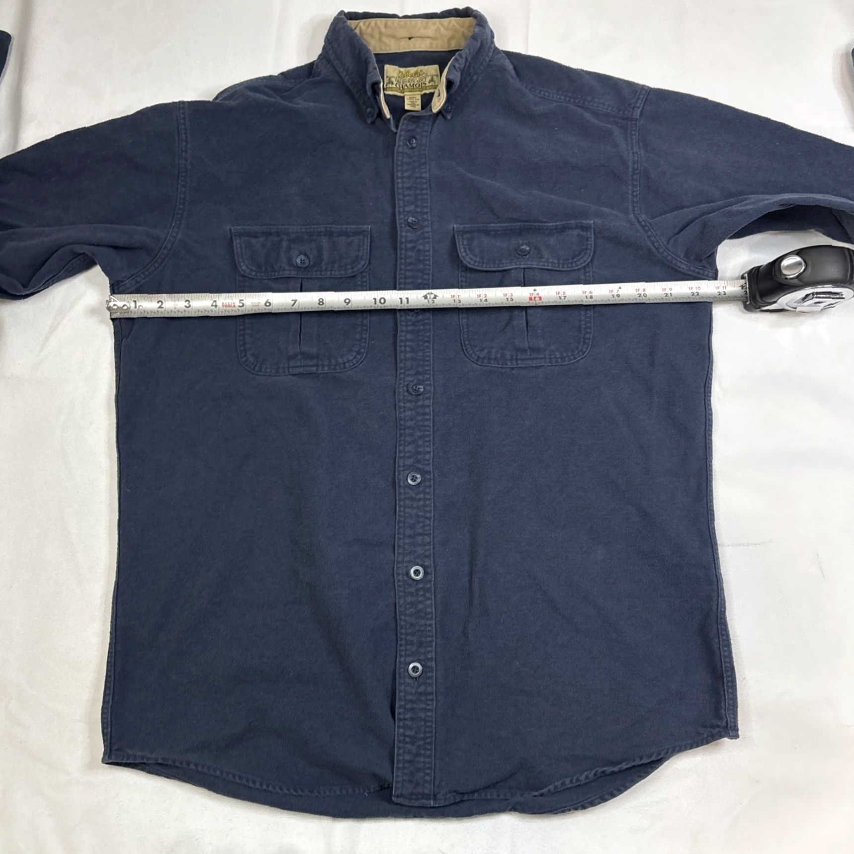 Vintage Cabela’s Button Down Men’s Medium Navy Blue Chamois Pockets Longsleeve M Navy Blue Mens Shirt Button-Up Long Sleeve Chamois Pockets Size US M / EU 48-50 / 2 - 5 Thumbnail