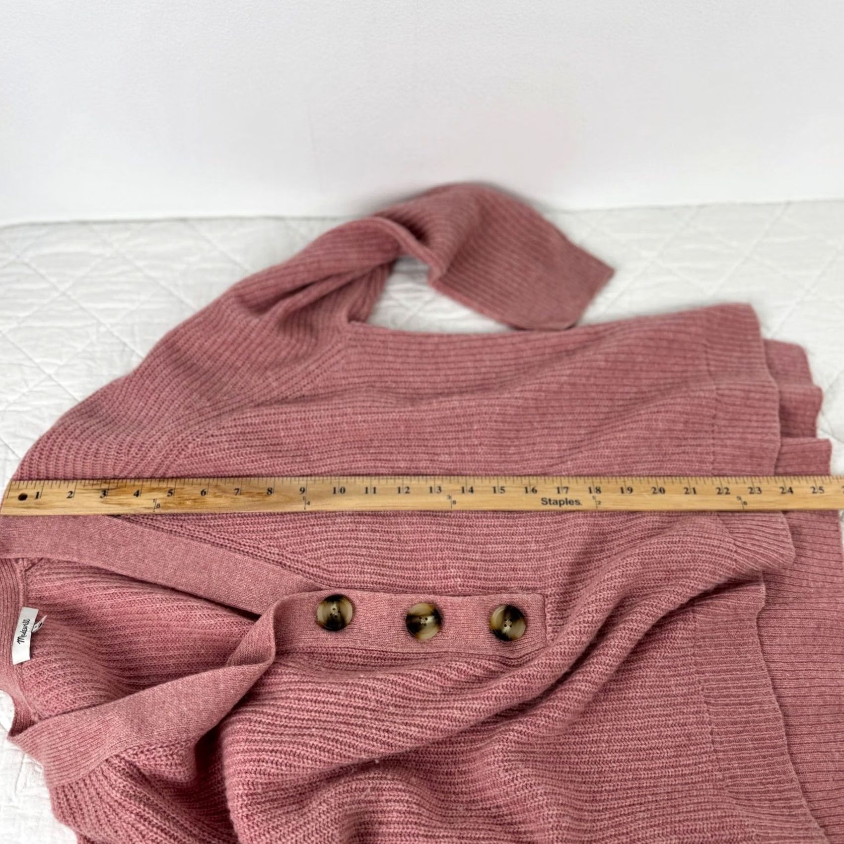 Madewell Madewell Lyle Rib Henley Sweater Pink Merino Wool Womens Medium Size M / US 6-8 / IT 42-44 - 7 Thumbnail