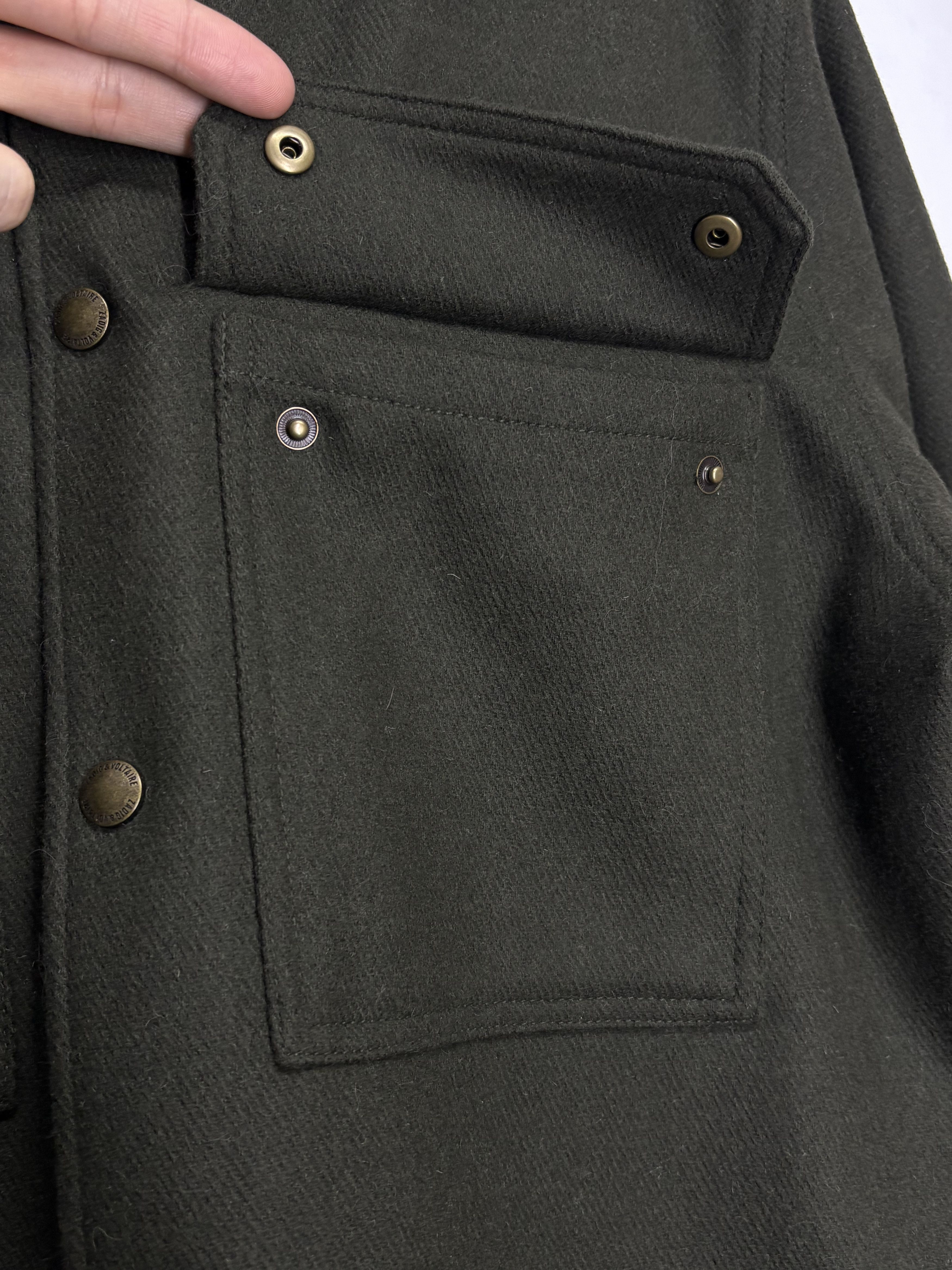 Zadig & Voltaire Zadig & Voltaire Paris Green Wool Button Up Worker Jacket Size US L / EU 52-54 / 3 - 13 Thumbnail