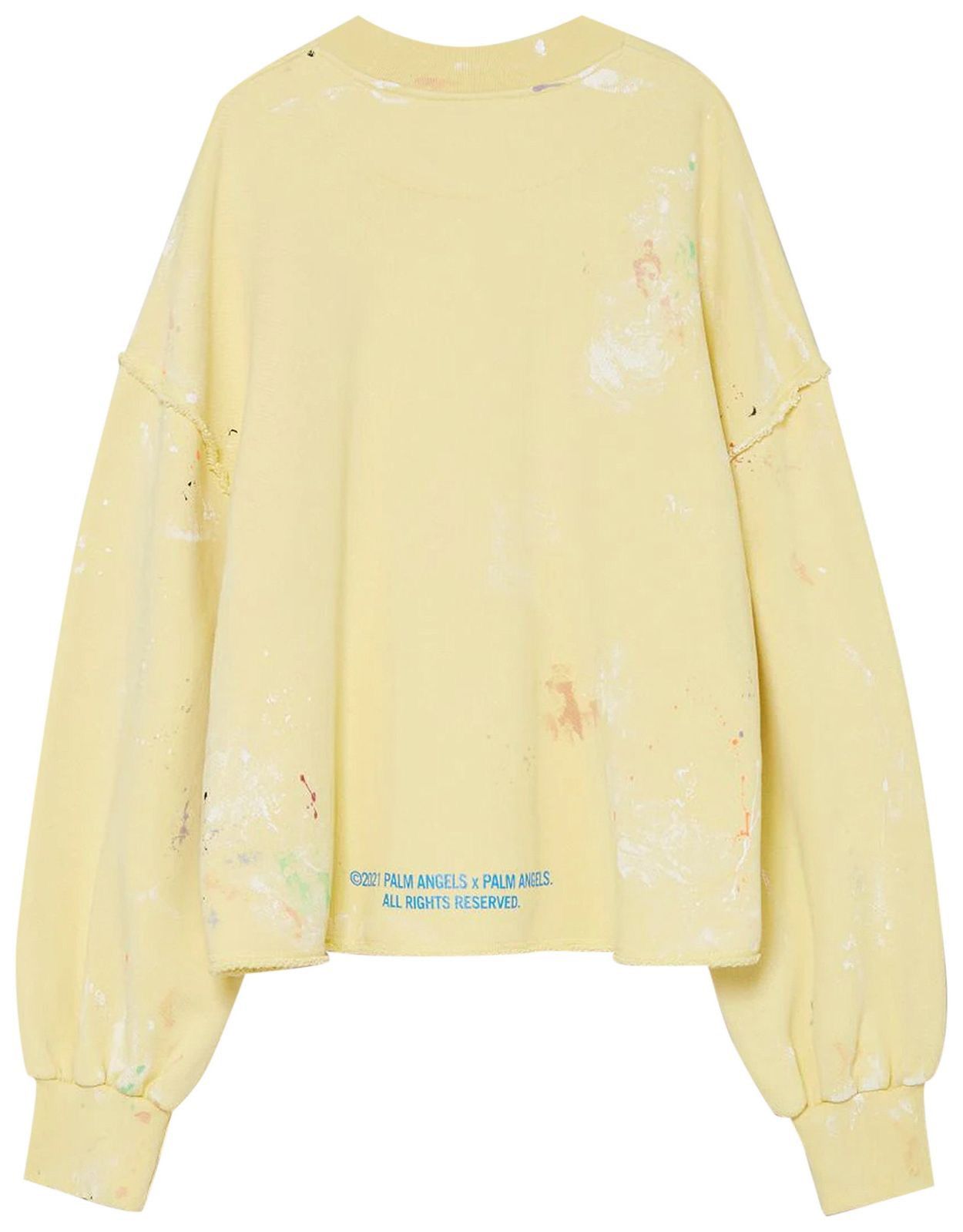 Palm Angels Palm Angels Oversized Sweatshirt Wide Yellow Splatter Painte Size US XS / EU 42 / 0 - 3 Thumbnail