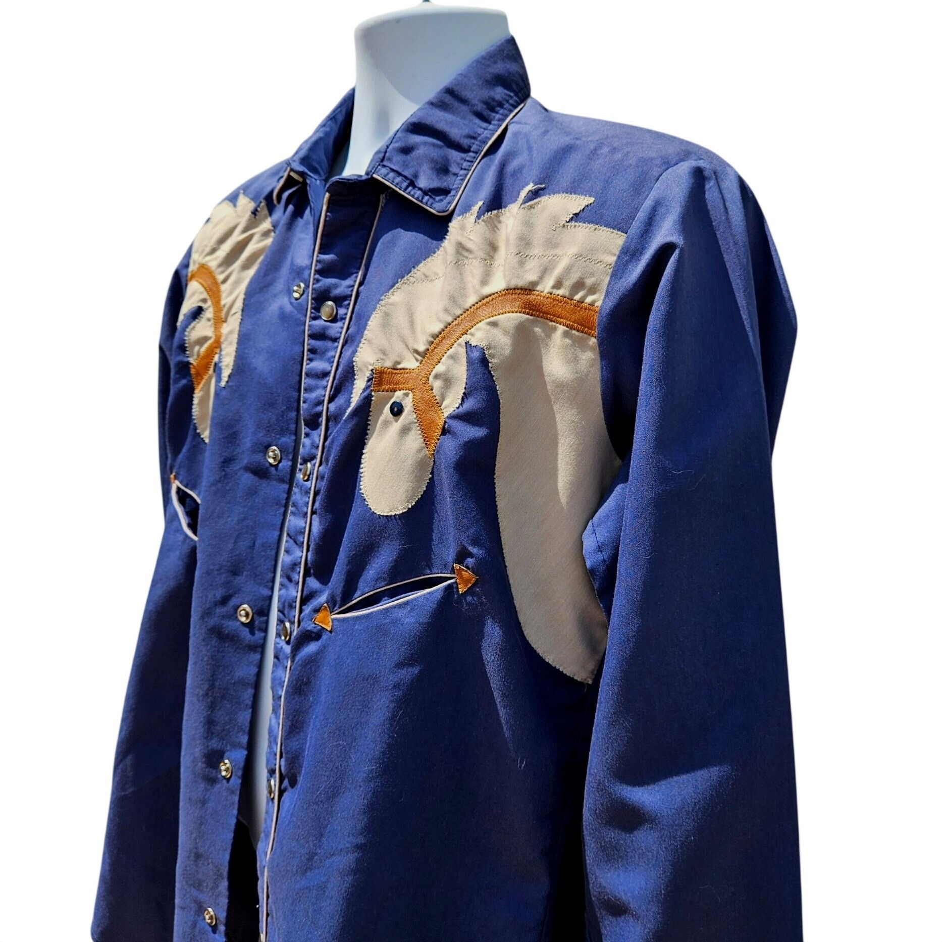 Vintage Vintage Custer 70s Western Cowboy Shirt Horse Head Applique Size US M / EU 48-50 / 2 - 11 Thumbnail