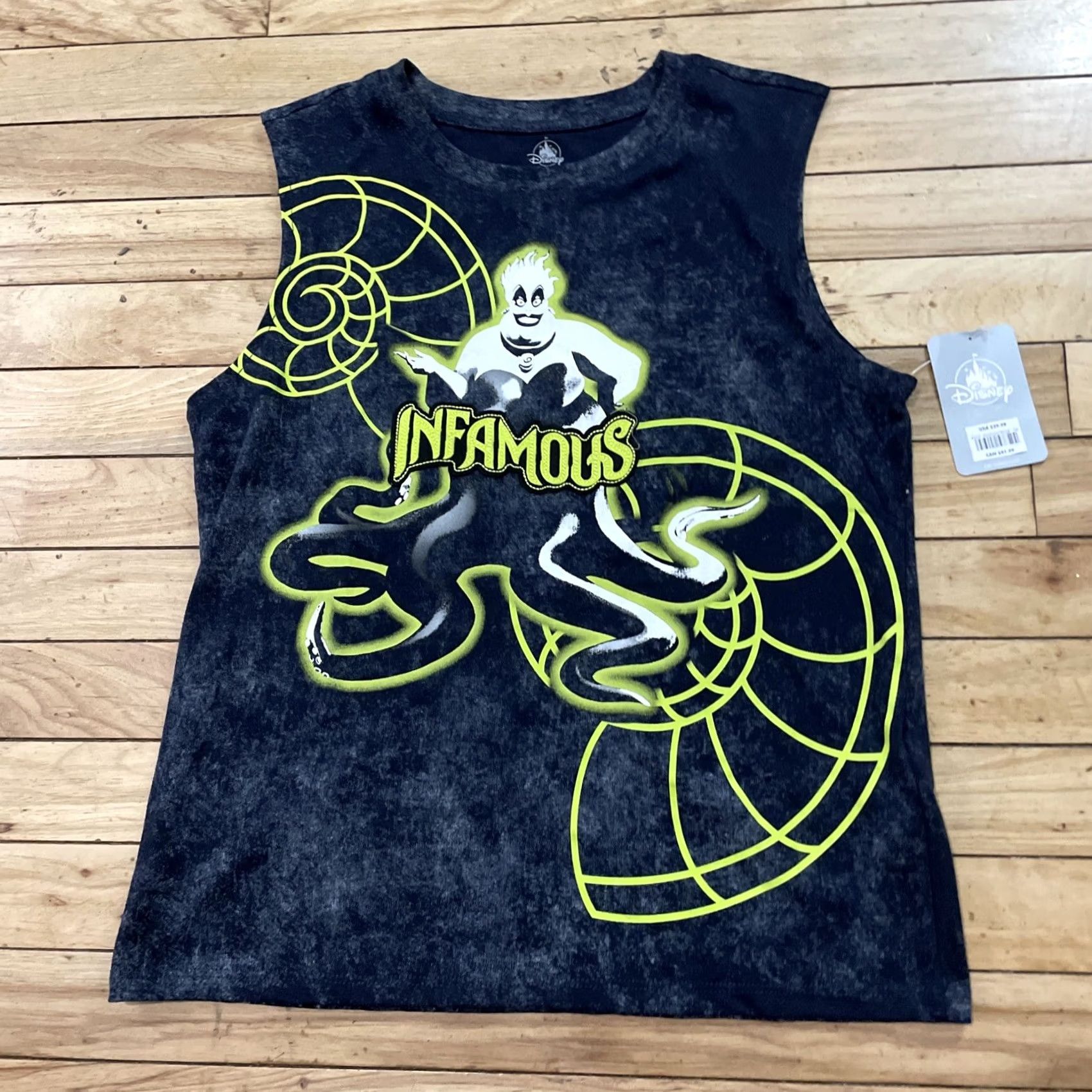 Disney DISNEY INFAMOUS Tank Top Women XS Ursula Sea Witch Graphic Little Mermaid Gray XS Womens Tank 90s Theme Cartoon Movie Princess Girls Size XS / US 0-2 / IT 36-38 - 3 Thumbnail