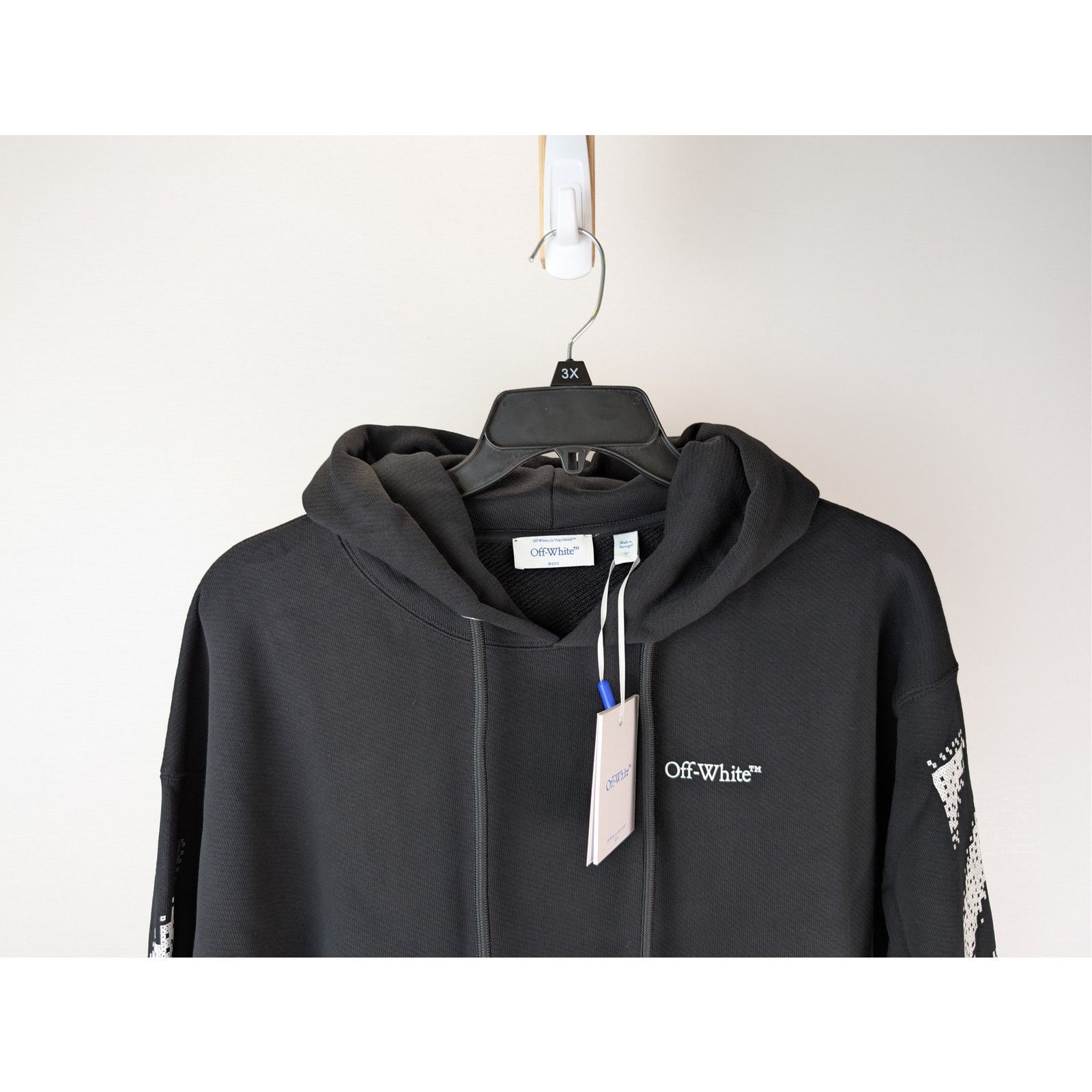 Off-White o1rshd1 Pixel Diag Skate Hoodie in Black/White Size US M / EU 48-50 / 2 - 3 Thumbnail