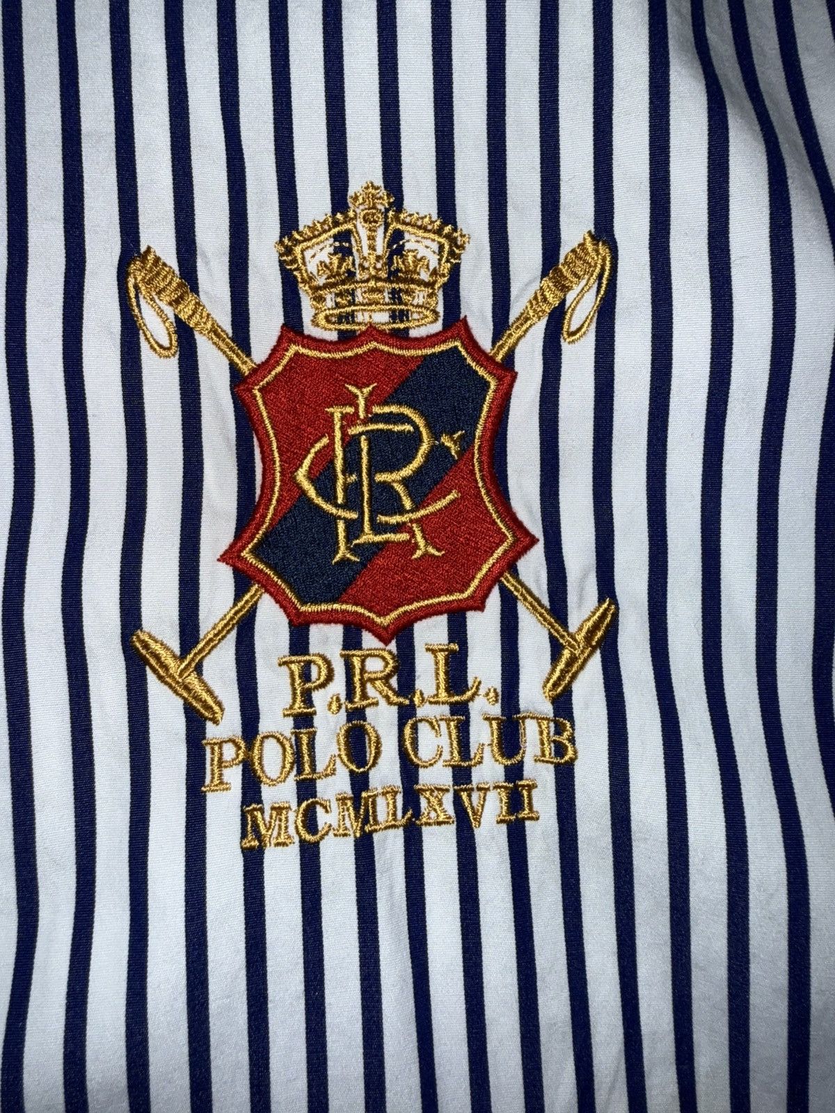 Ralph Lauren Vintage Polo Ralph Lauren Crest Shirt Big 3 Stripe XL Size US XL / EU 56 / 4 - 3 Thumbnail