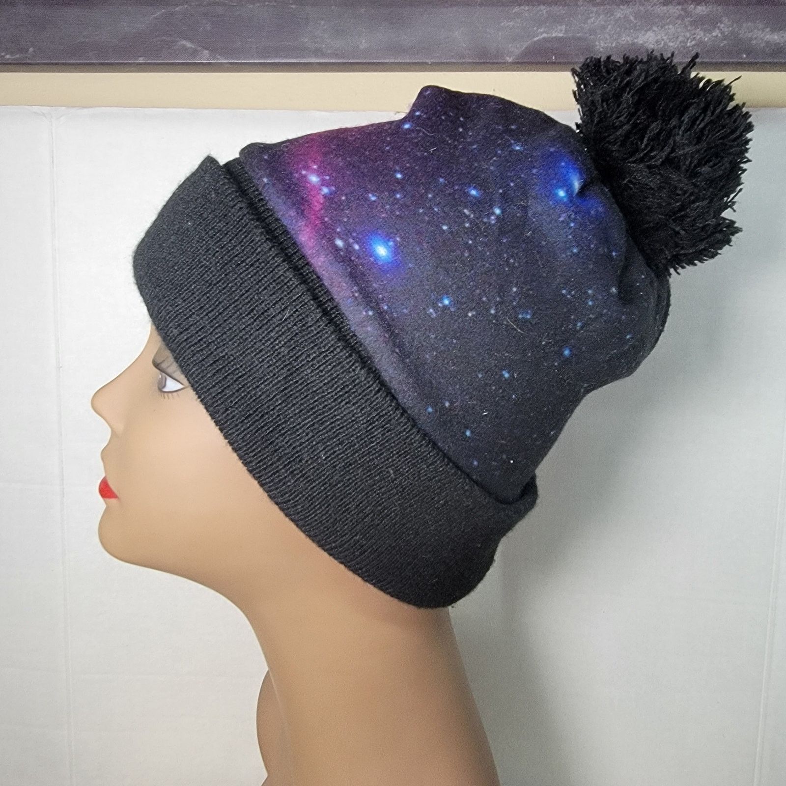 Other K&B Black Cosmic Beanie w/ Single Pom Pom Size ONE SIZE - 3 Thumbnail