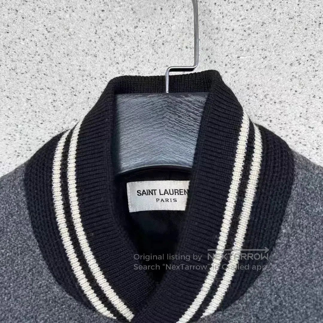 Saint Laurent Paris Saint Laurent Gray Varsity Jacket. Size US S / EU 44-46 / 1 - 2 Thumbnail