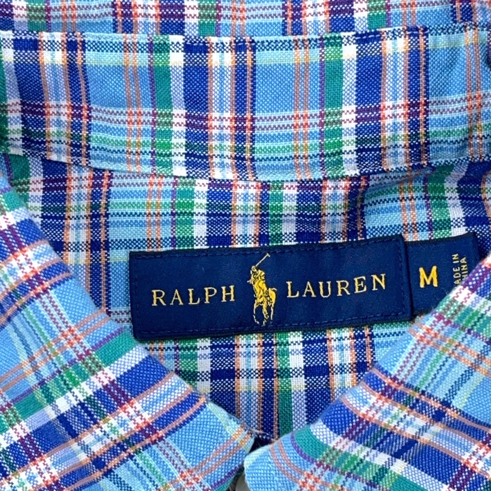 Ralph Lauren Ralph Lauren Shirt Men Medium Blue Plaid Button-Up Oxford Cloth Multi Flesh Pony Size US M / EU 48-50 / 2 - 6 Thumbnail
