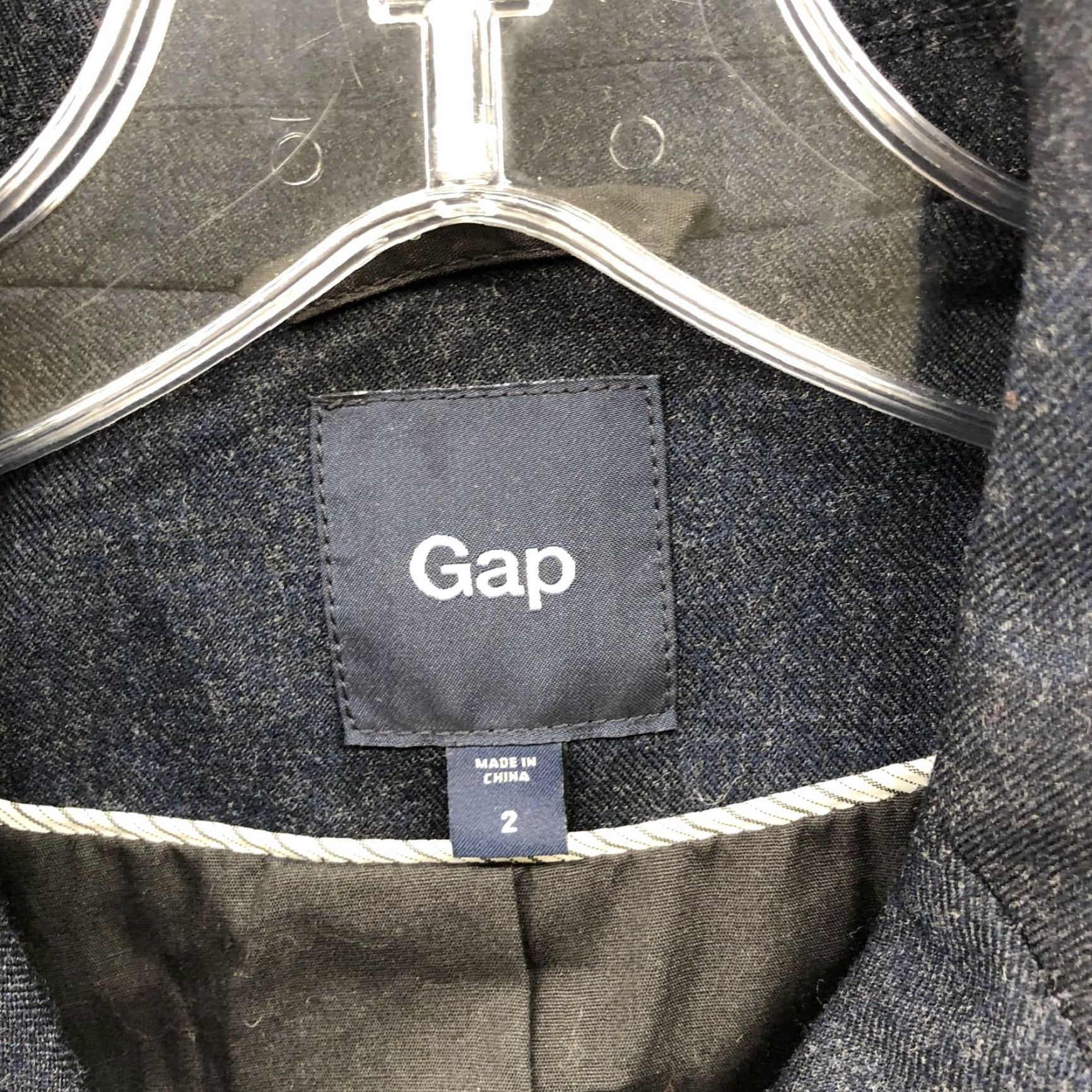 Gap VINTAGE Gap Wool Blend Blazer Womens 2 Navy Blue Plaid Dark Academia Preppy Size XS / US 0-2 / IT 36-38 - 5 Thumbnail