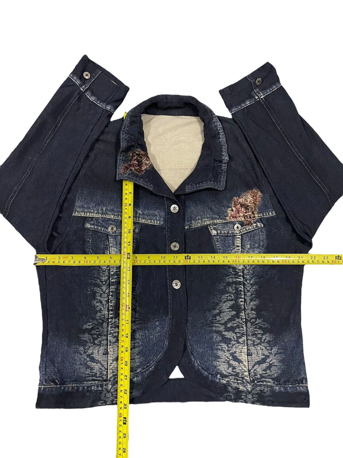 Christian Audigier Vintage Japanese Brand Denim Floral Art Style ButtonUp Shirt Size M / US 6-8 / IT 42-44 - 9 Thumbnail