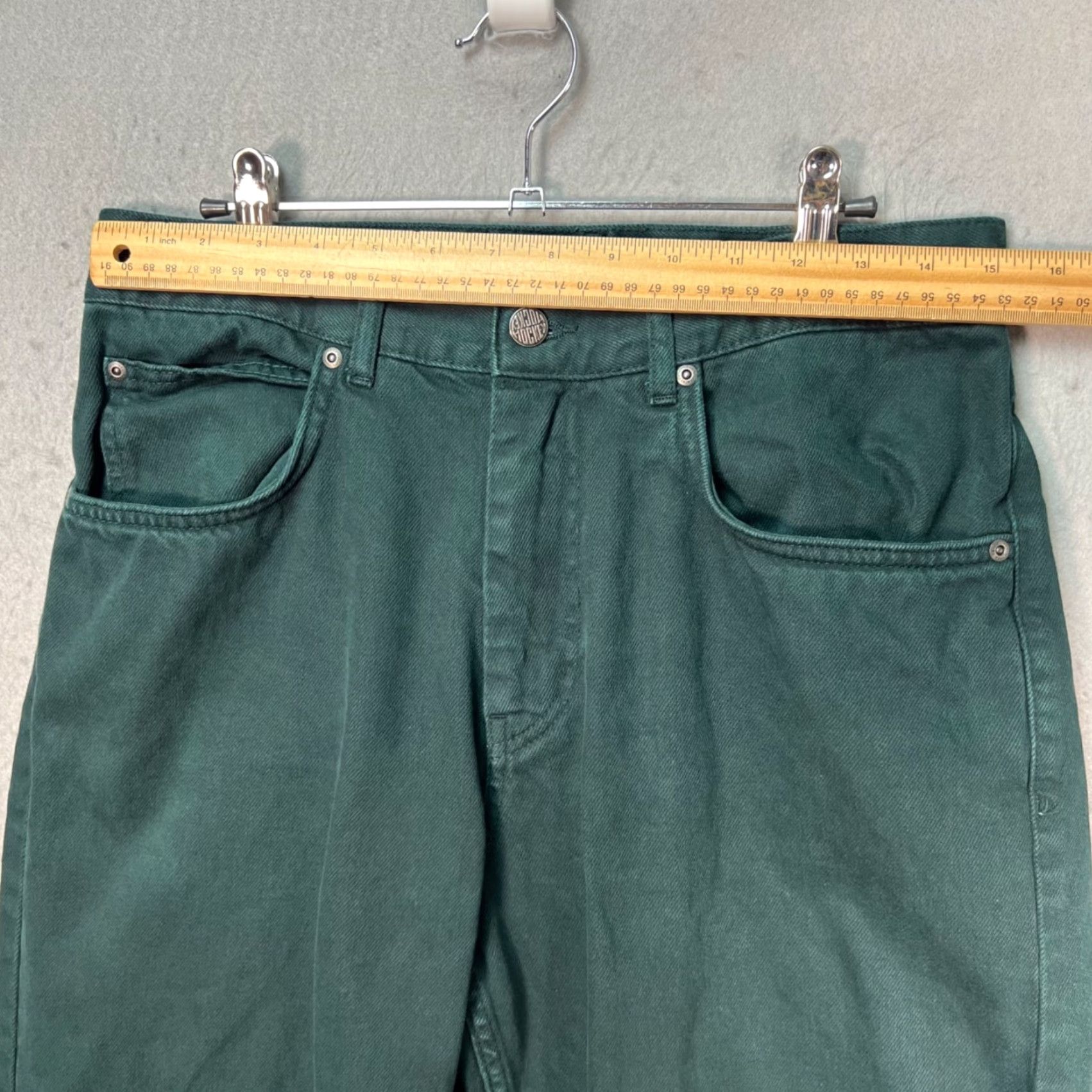 Vintage Hockey Mens Size 32 Green Carpenter Pants - 100% Cotton Workwear Straight Leg, Flat Front, Inseam 30, Vintage/Used, Mens Size US 32 / EU 48 - 6 Thumbnail