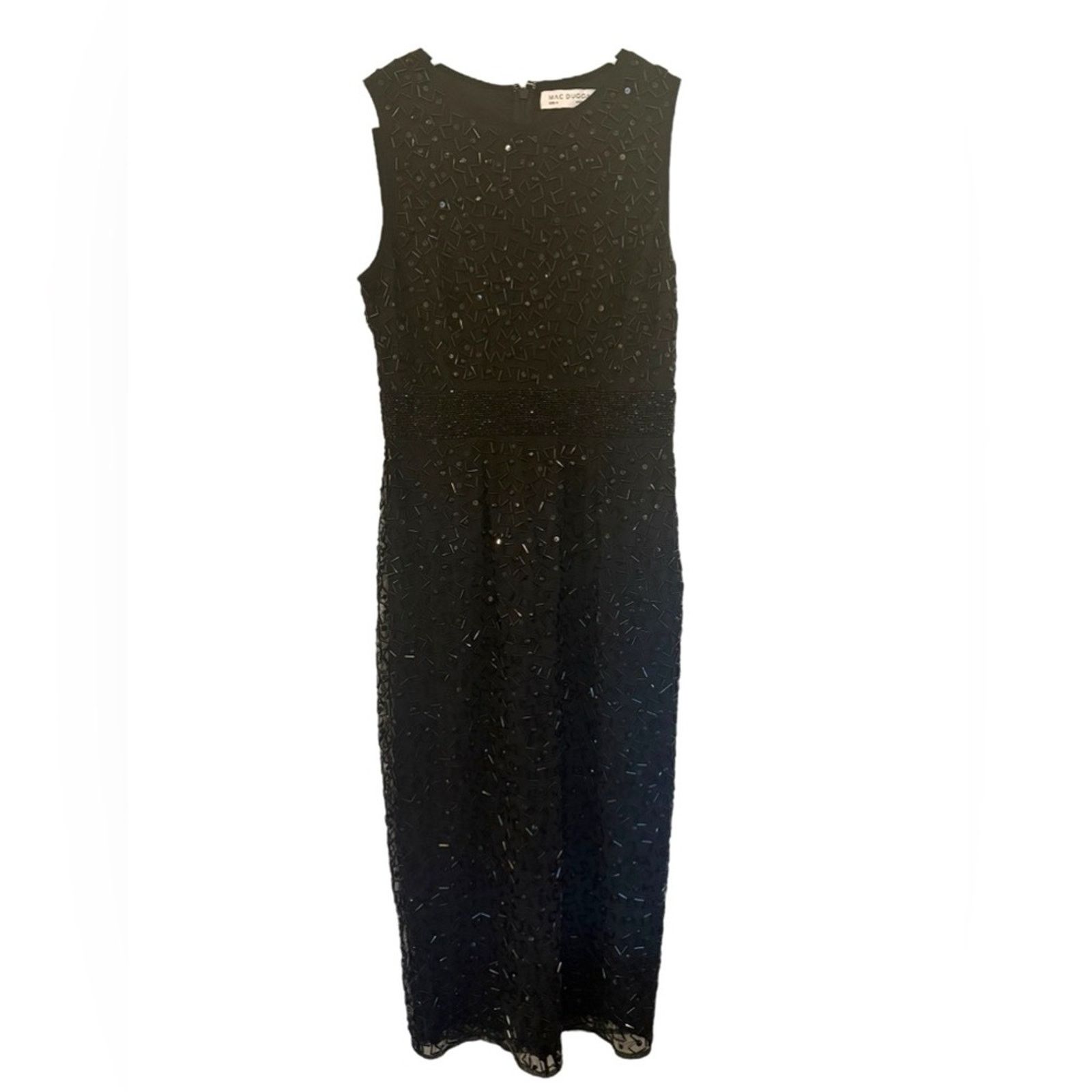 Designer Mac Duggal 93758 Geometric Embellished Sleeveless Dress 8 Size M / US 6-8 / IT 42-44 - 2 Thumbnail
