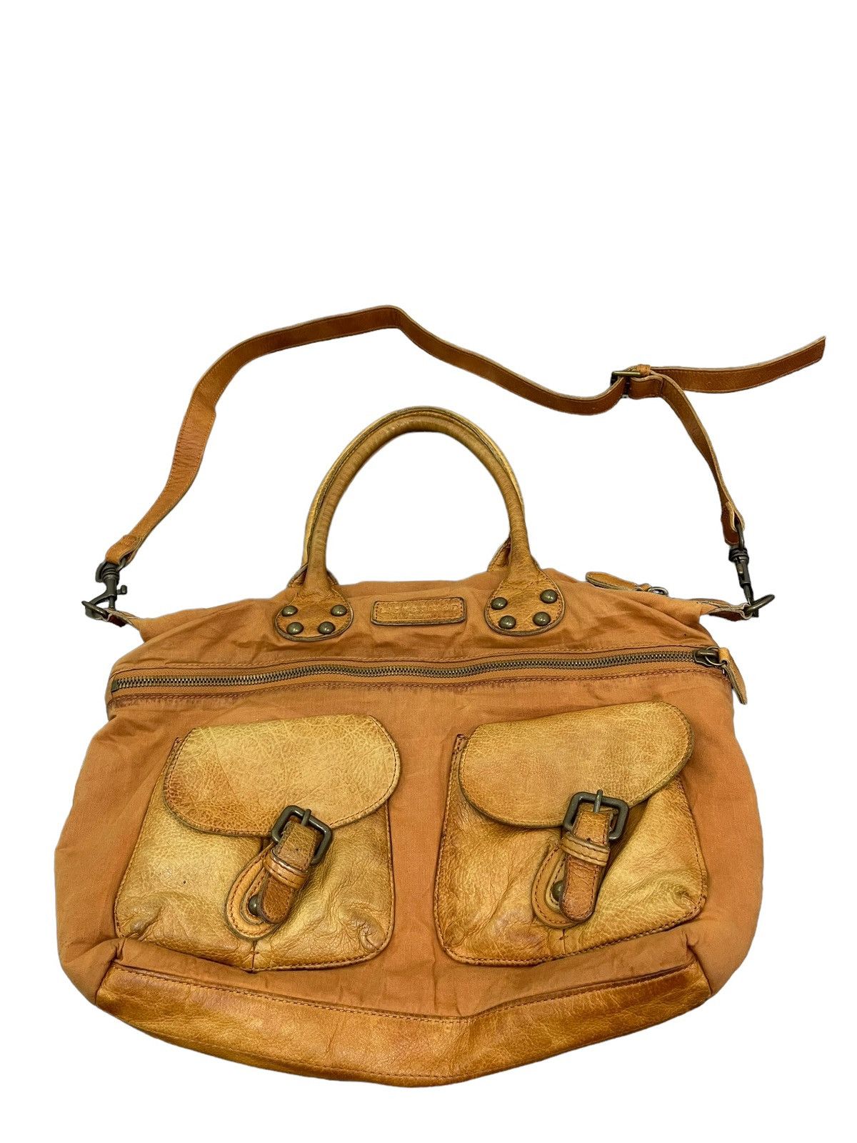 Genuine Leather Leather Cotton Patina Vtg Liebeskind Berlin Tote Bag 3🟩 Size ONE SIZE - 5 Thumbnail