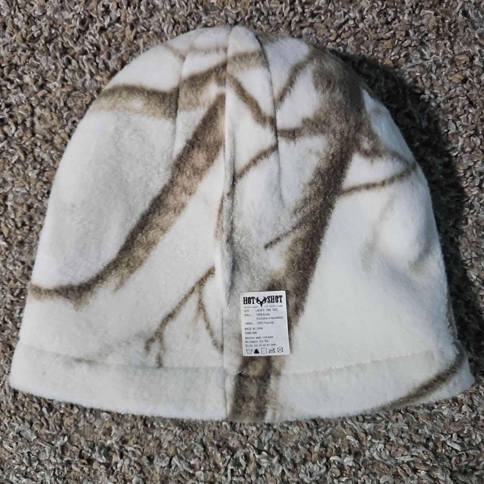 Other Hot Shot Ladies One Size White Reversible Camo Beanie Size ONE SIZE - 4 Thumbnail