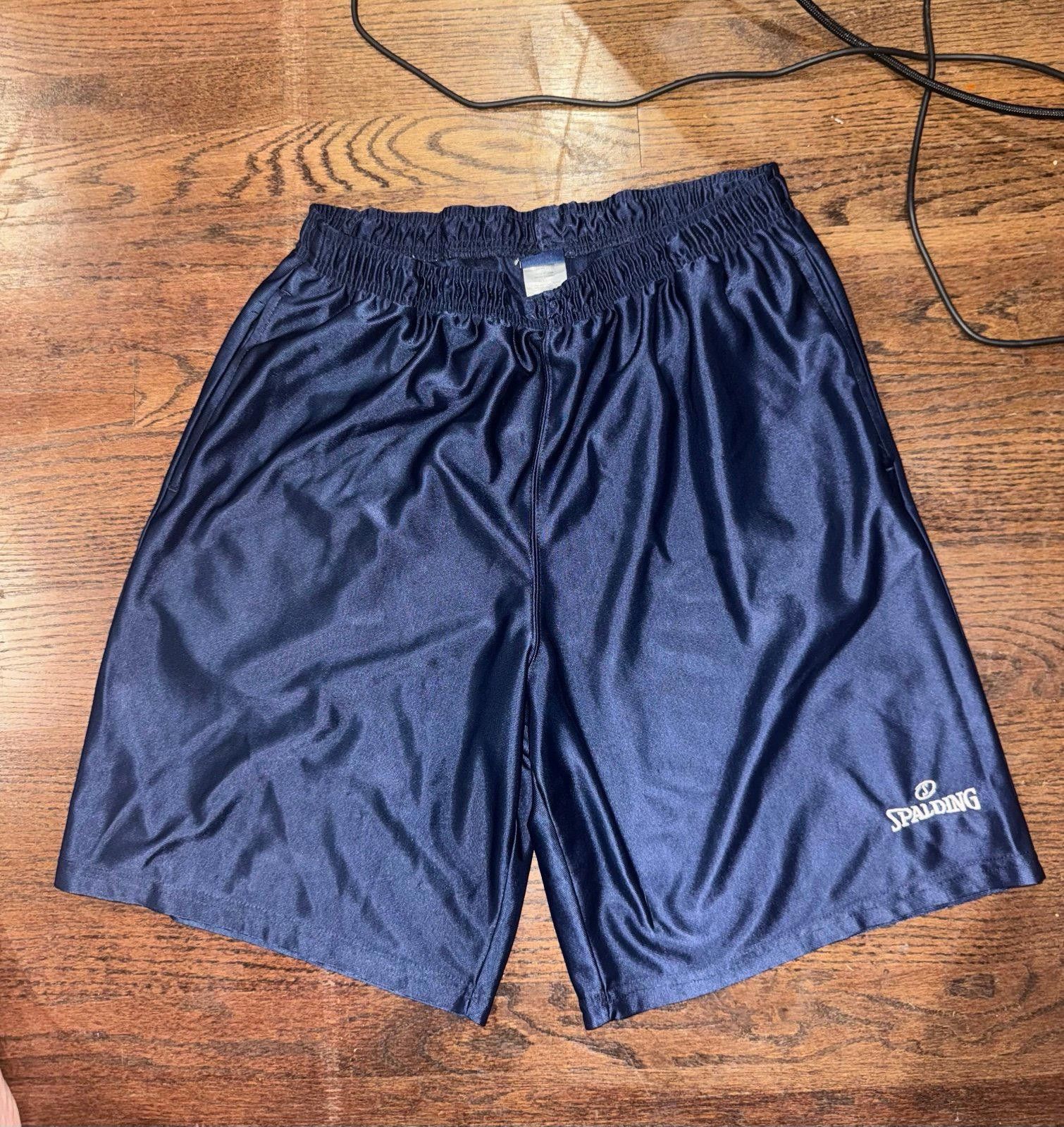 Spalding VTG 90s Spalding Athletic Silky Shiny Shorts Blue Sz L Size US 34 / EU 50 - 2 Thumbnail