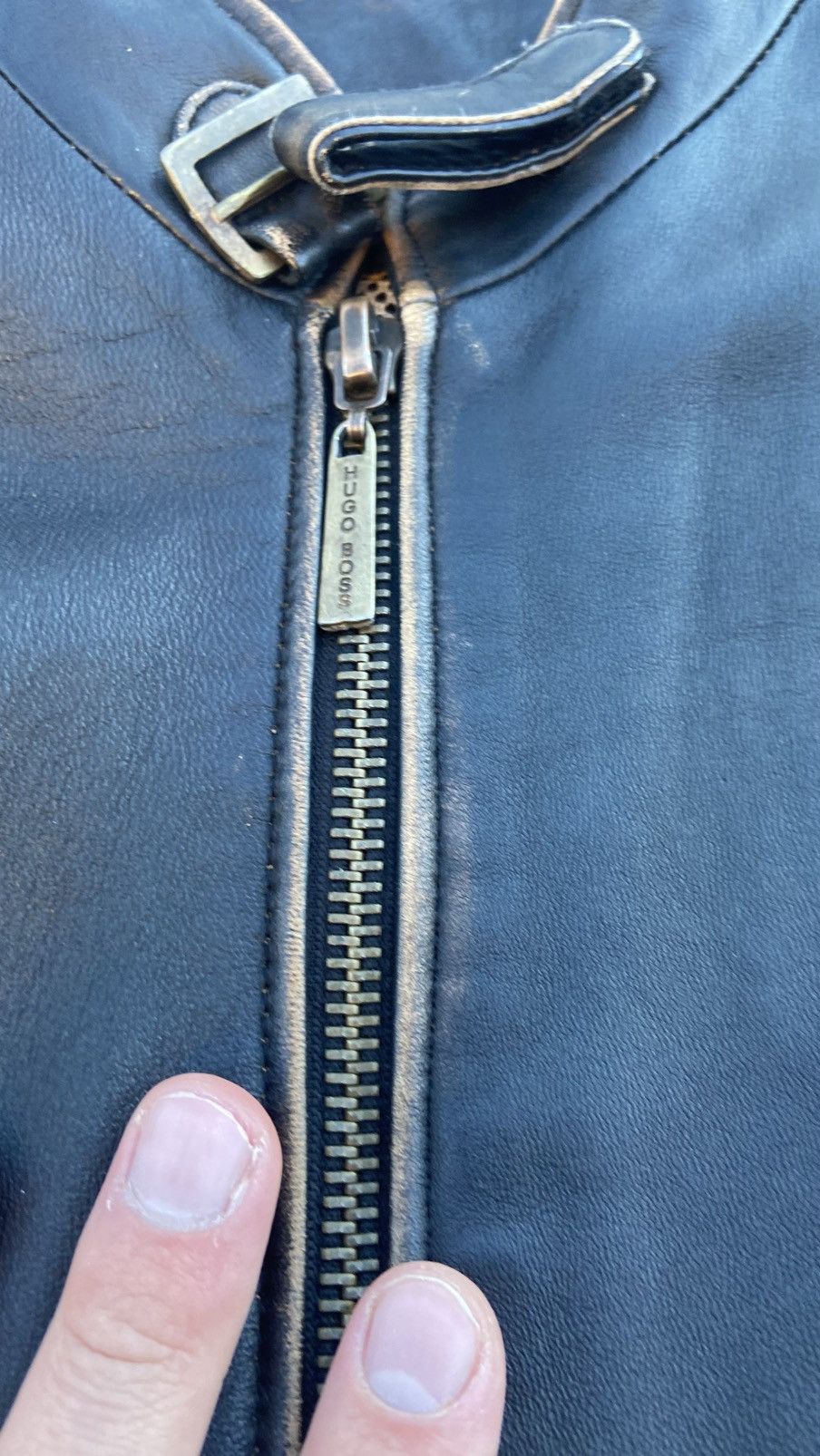 Hugo Boss 🟤Rare Vintage Hugo Boss Leather Jacket🟤 Size US S / EU 44-46 / 1 - 14 Thumbnail