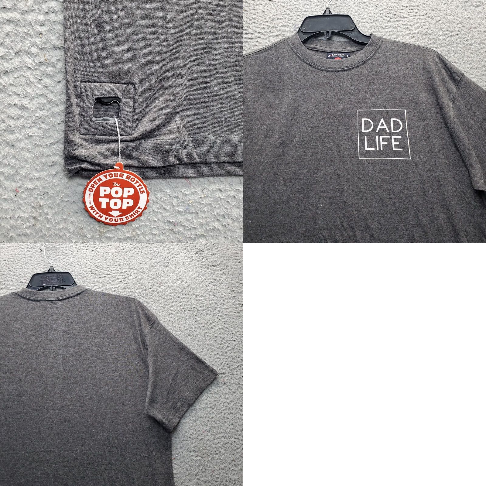 Vintage J. America Mens XL T-Shirt Gray Dad Life Graphic Short Sleeve Crew Neck Pullover Size US XL / EU 56 / 4 - 8 Thumbnail