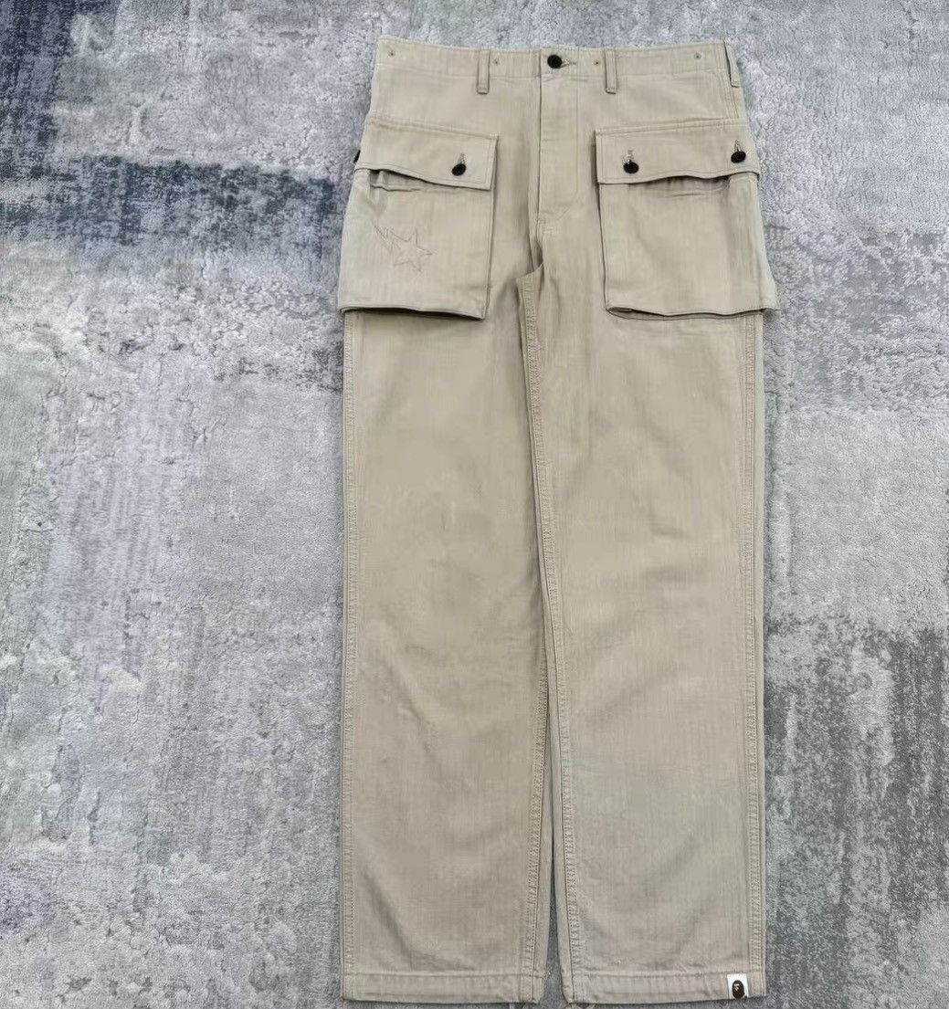 Bape BAPE Herringbone Cargo Pants J16 Size US 34 / EU 50 - 1 Thumbnail