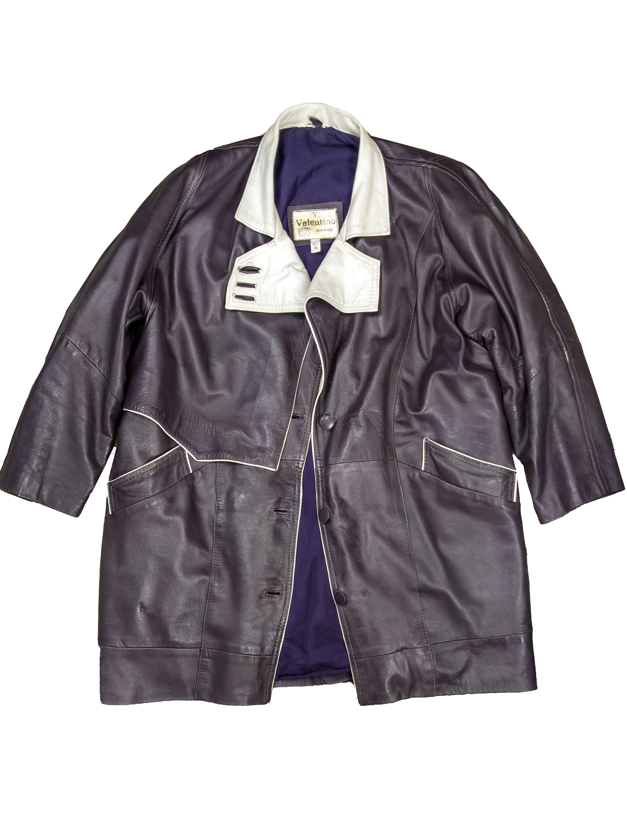 Valentino Rare vintage Valentino women's leather coat, raincoat cloak Size XL / US 12-14 / IT 48-50 - 9 Thumbnail