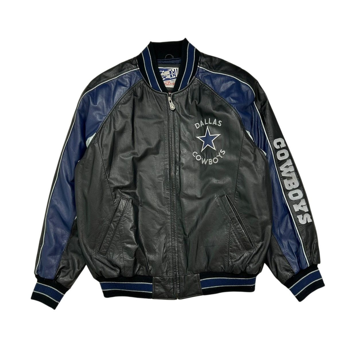 NFL VTG 90s NFL DALLAS COWBOYS CARL BANKS G-III LEATHER JACKET Size US L / EU 52-54 / 3 - 2 Thumbnail