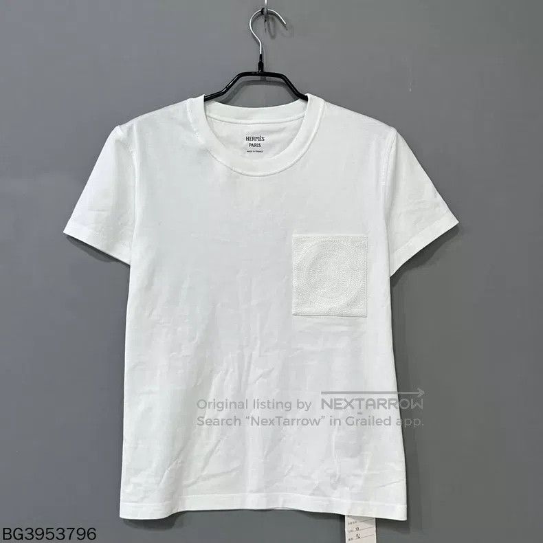 Hermes Hermes H Letter Pocket White Short-Sleeve Size XS / US 0-2 / IT 36-38 - 1 Thumbnail