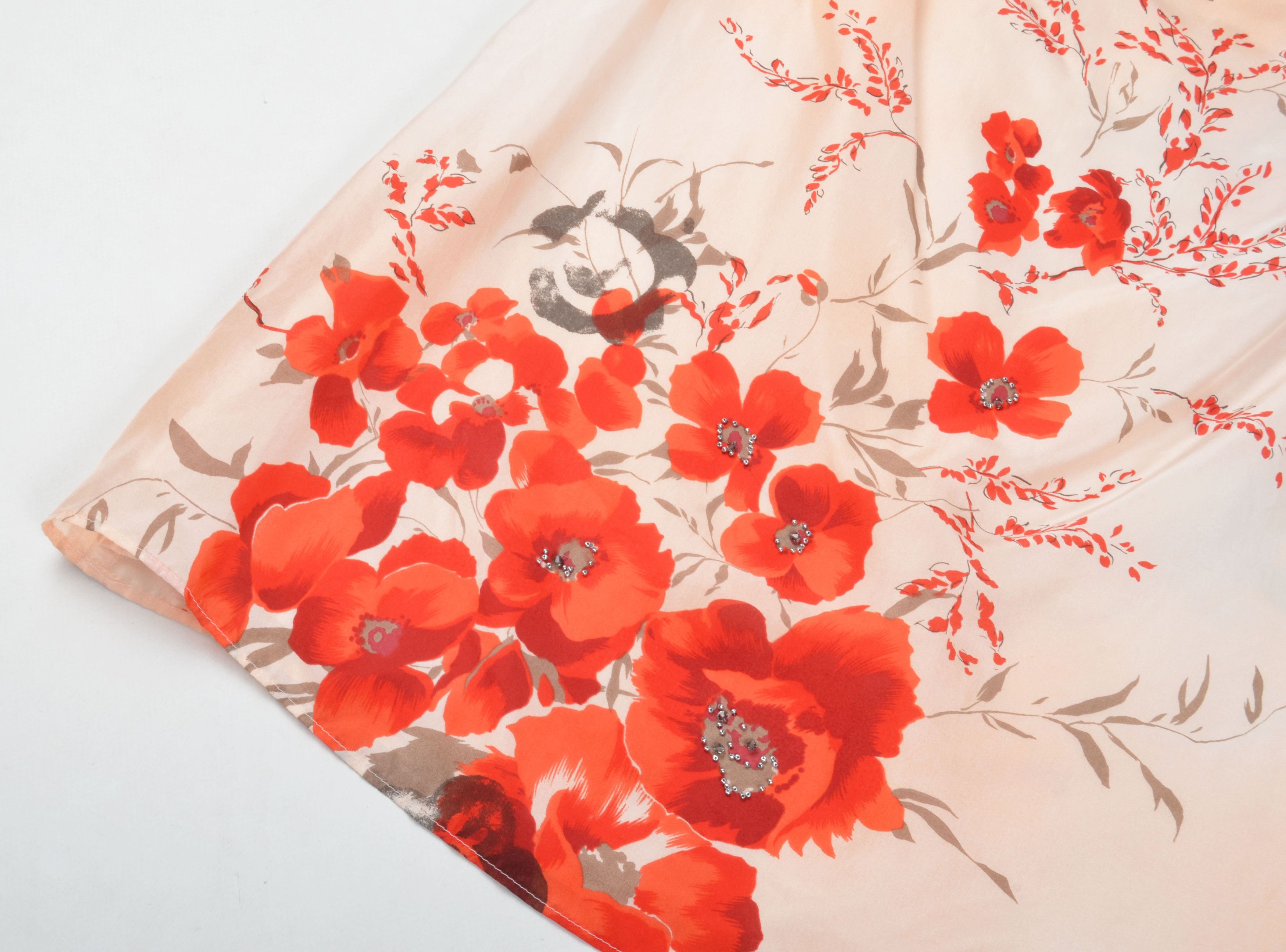 Hugo Boss Hugo Boss Floral 100% Silk Beaded Fairy Coquette Skirt Size 29" - 6 Thumbnail