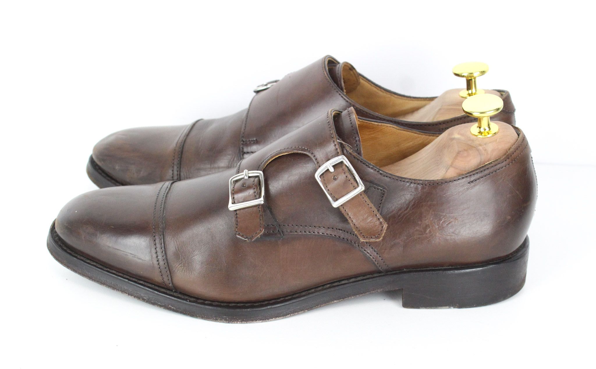 Suitsupply EU39.5 Brown Double Monk Leather Shoes 73440 Size US 6.5 / EU 39-40 - 5 Thumbnail