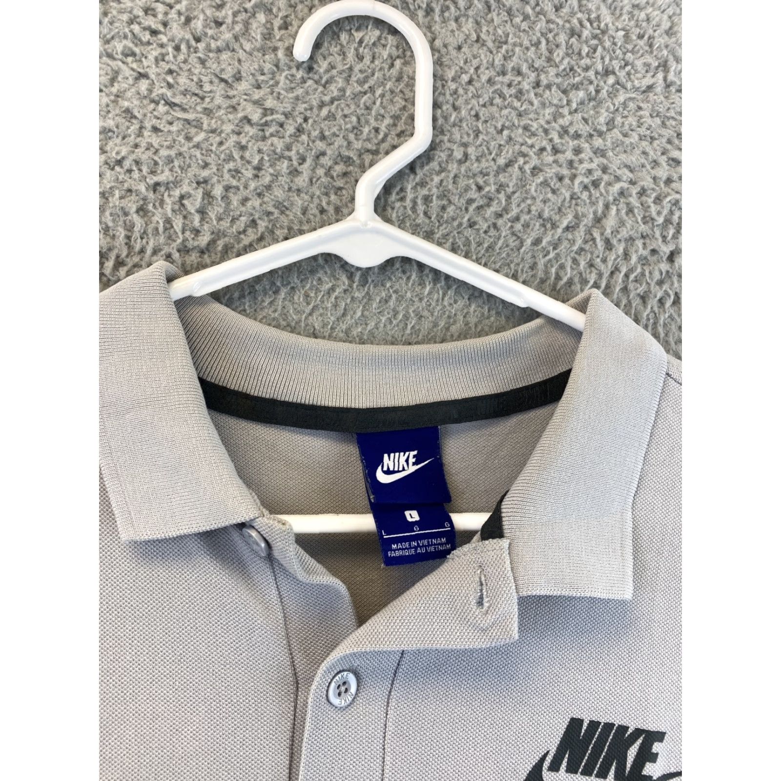 Nike VINTAGE Nike Polo Shirt Adult Large Gray Short Sleeve Button-Up 90s Logo Mens Size US L / EU 52-54 / 3 - 4 Thumbnail