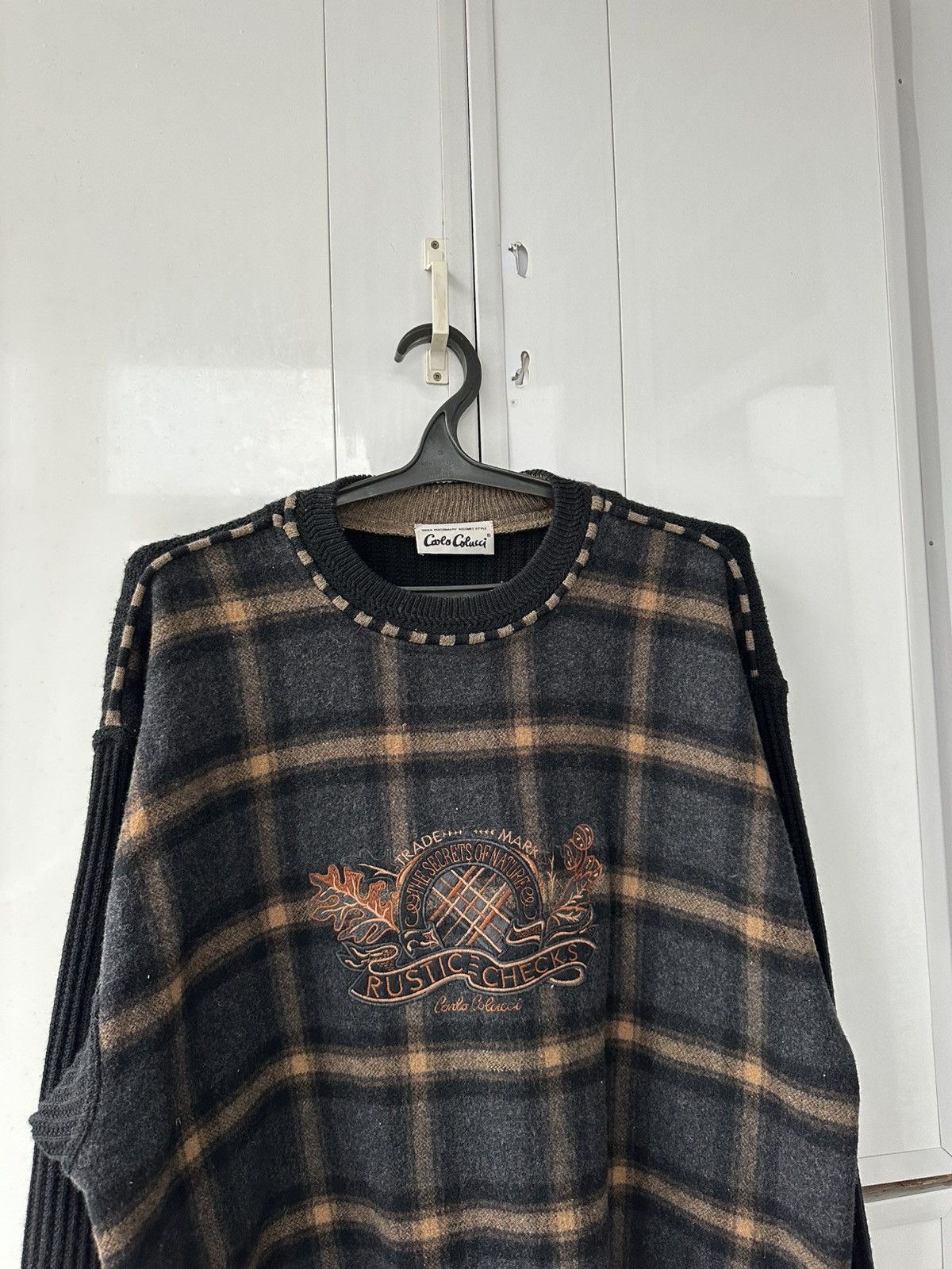 Carlo Colucci Vintage Carlo Colucci Knit Sweater Patchwork Brown Size US L / EU 52-54 / 3 - 5 Thumbnail