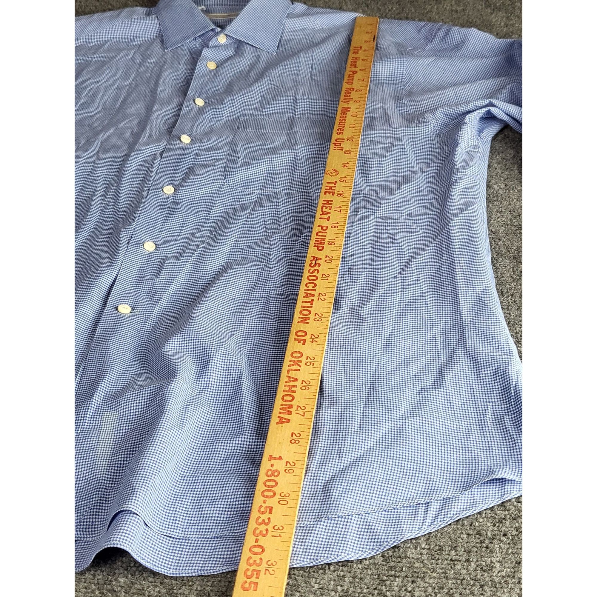 Ermenegildo Zegna Ermenegildo Zegna Button Up Shirt Men Sz L Gingham Blue Whit Size US L / EU 52-54 / 3 - 2 Thumbnail